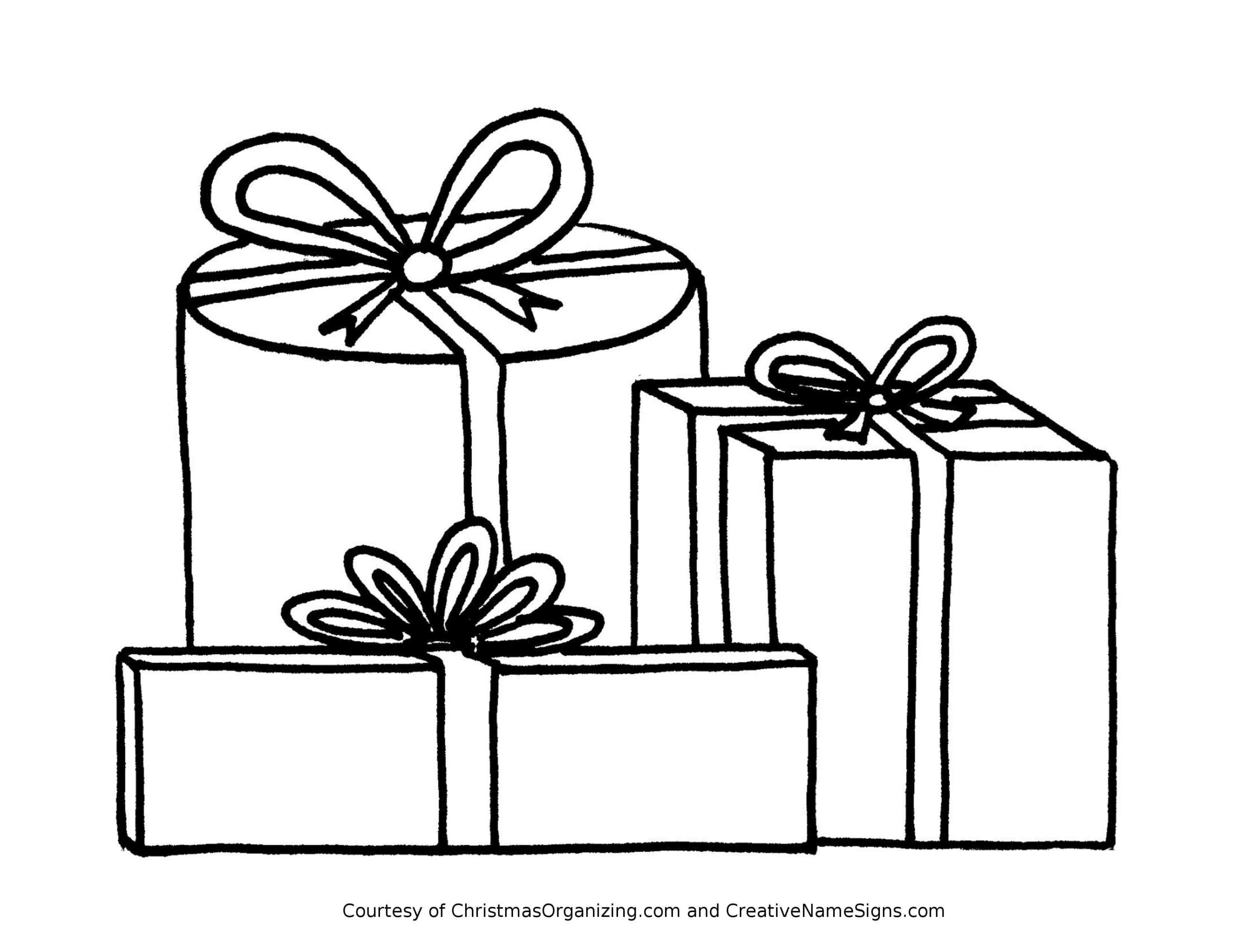 Christmas Present Coloring Pages For Kids At GetDrawings Free Download
