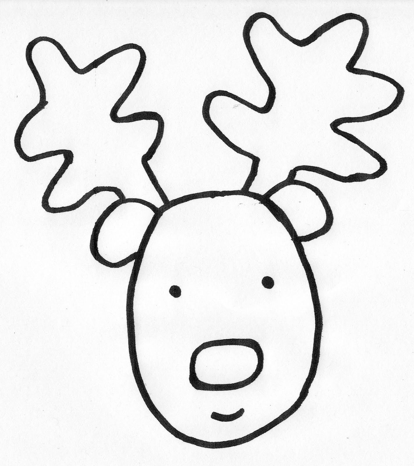 Christmas Reindeer Face Coloring Pages Sketch Coloring Page