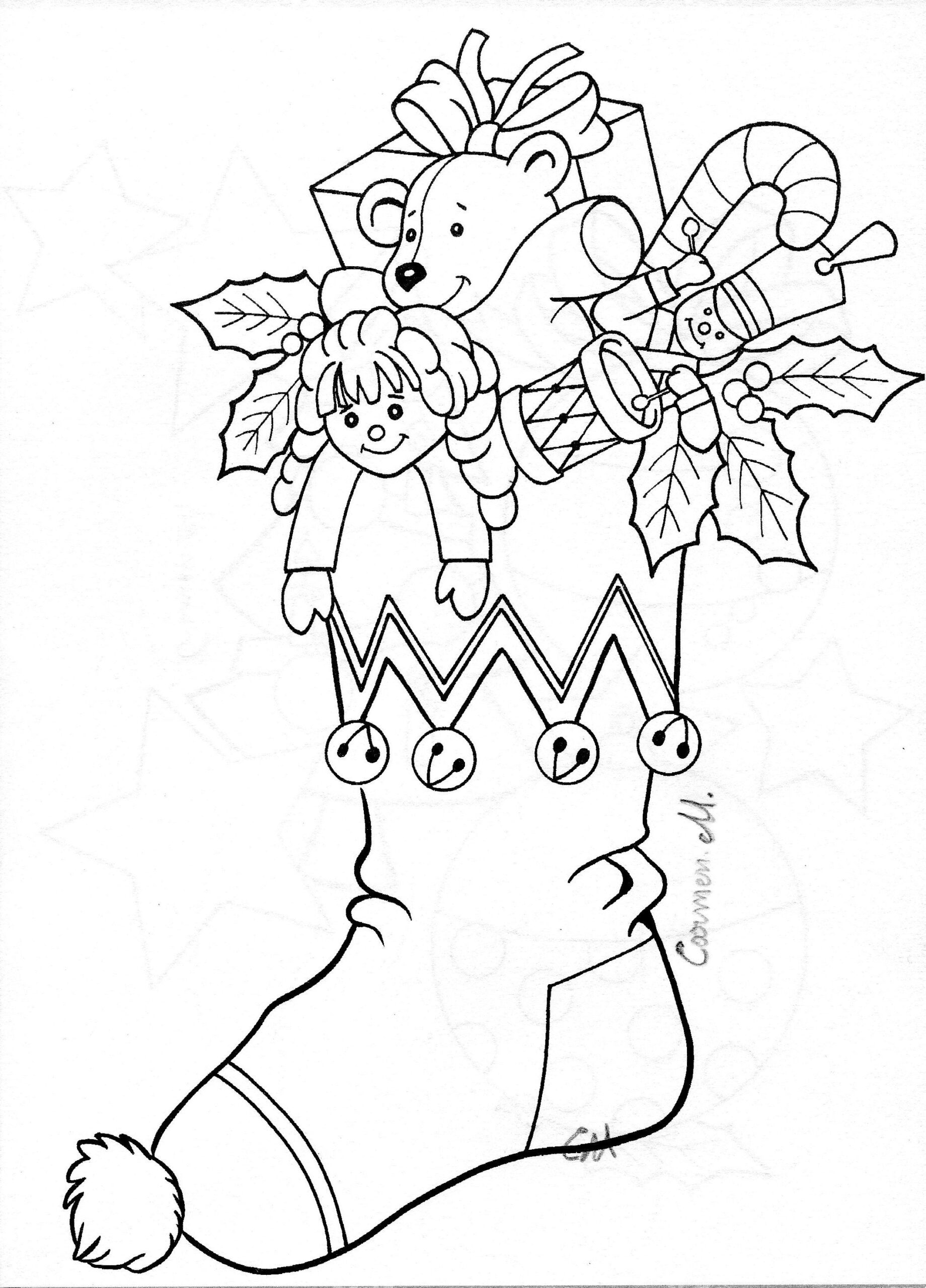 Christmas Stocking Coloring Page