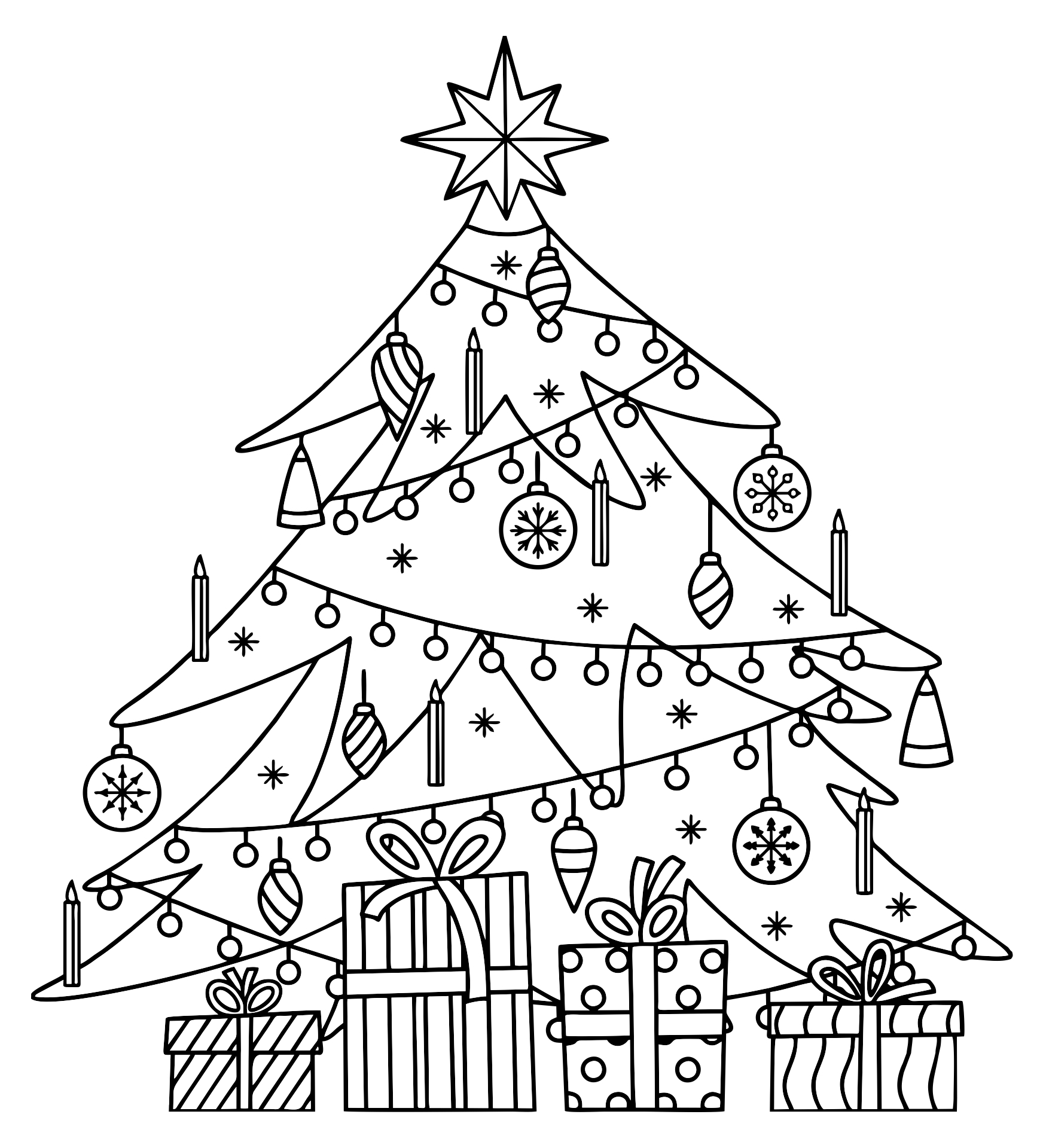 Christmas Tree Coloring Pages Getcoloringpagescom Sketch Coloring Page
