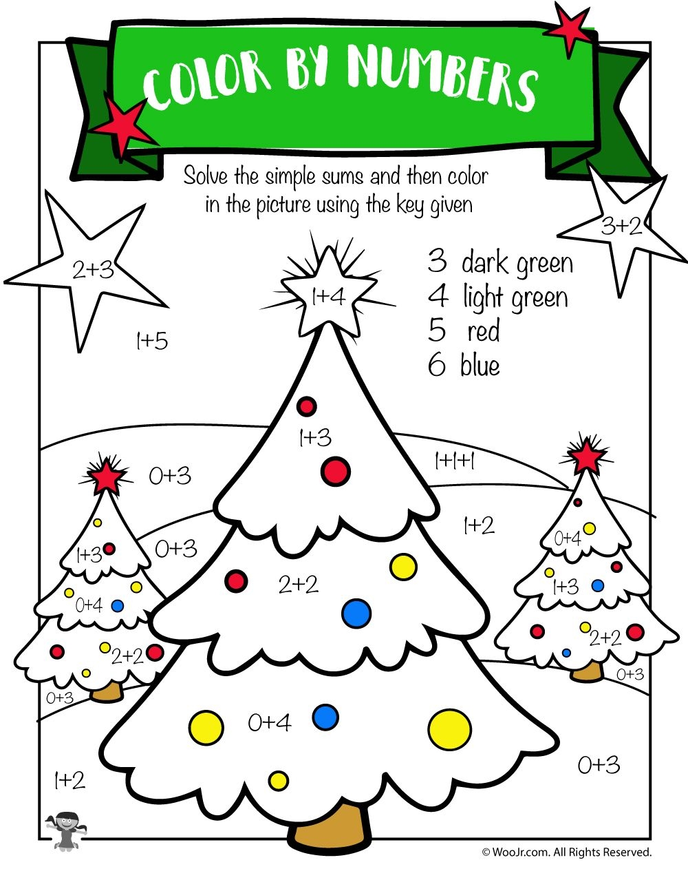 Christmas Tree Math Coloring Page RaquelropBass