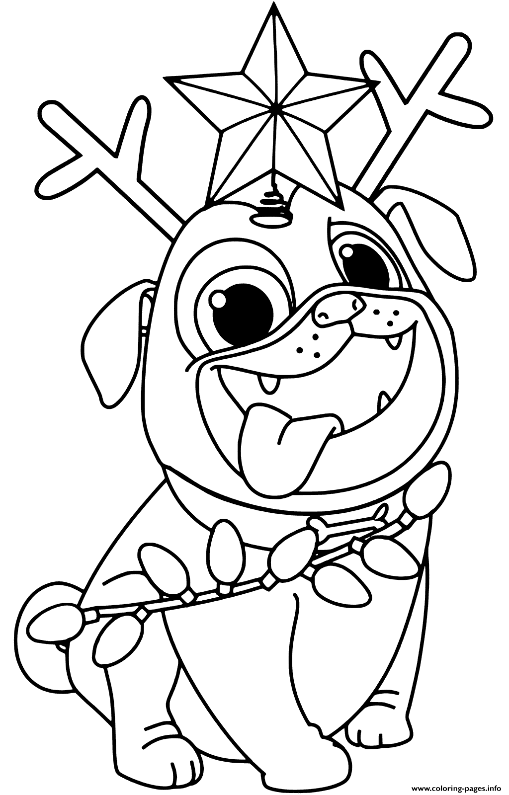 Dog Christmas Coloring Page