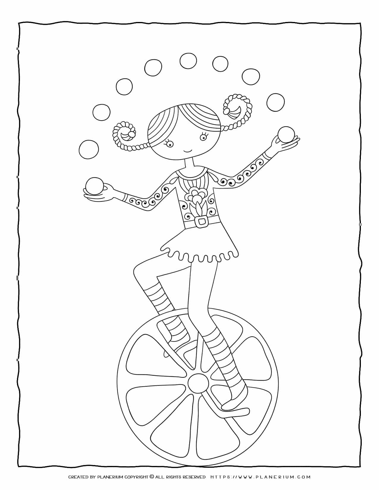 Circus Juggler Coloring Pages
