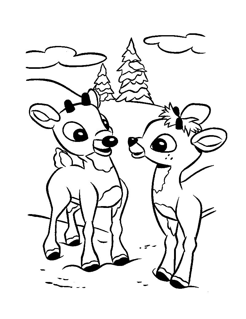Clarice Reindeer Coloring Page