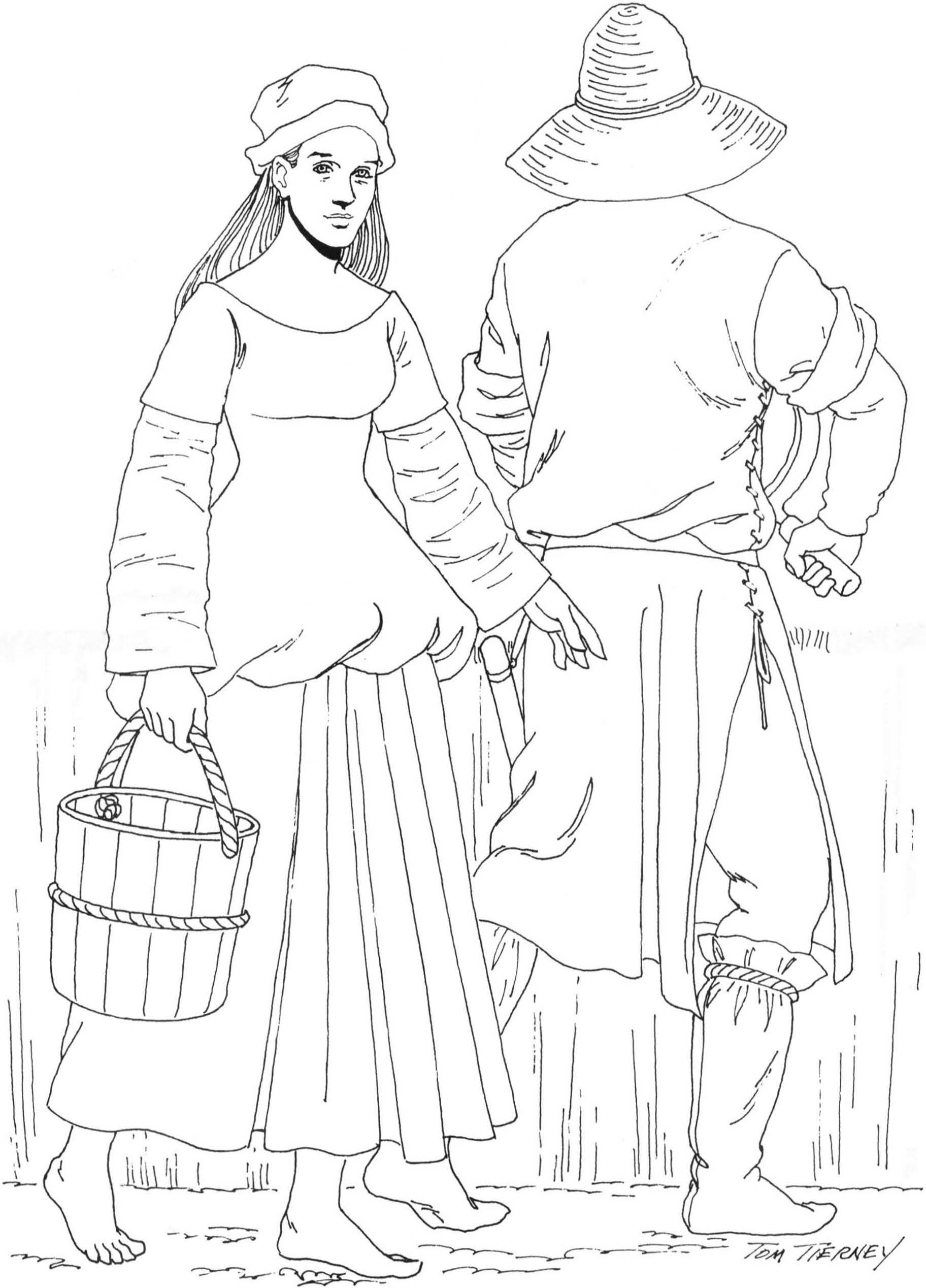 Medieval Peasant Coloring Pages