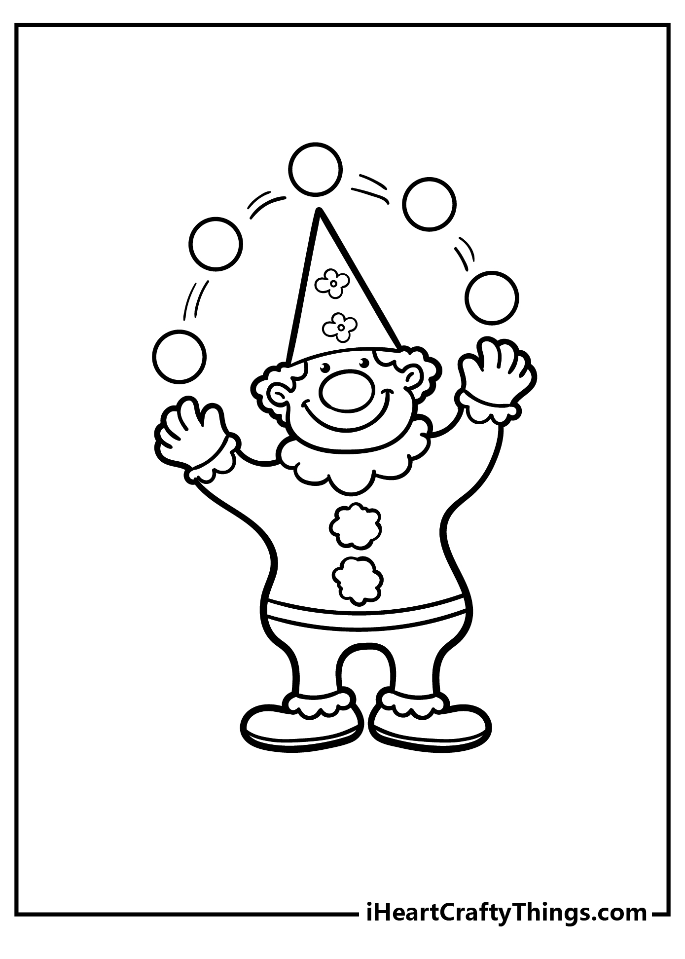 Clown Juggling Coloring Page