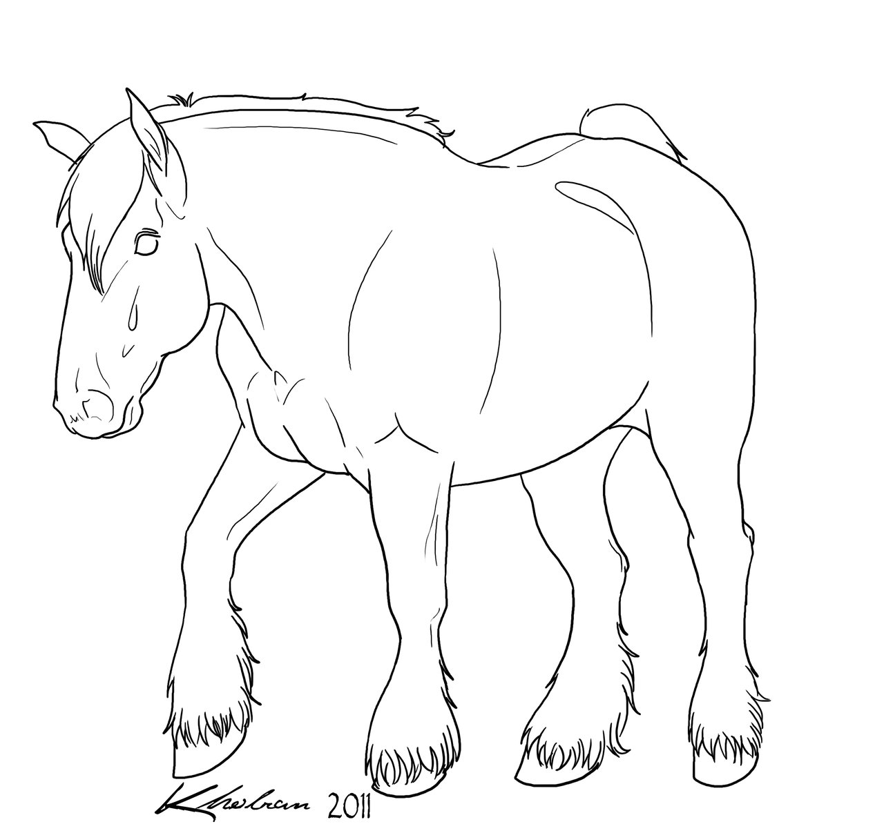 Clydesdale Draft Horse Coloring Page Coloring Pages