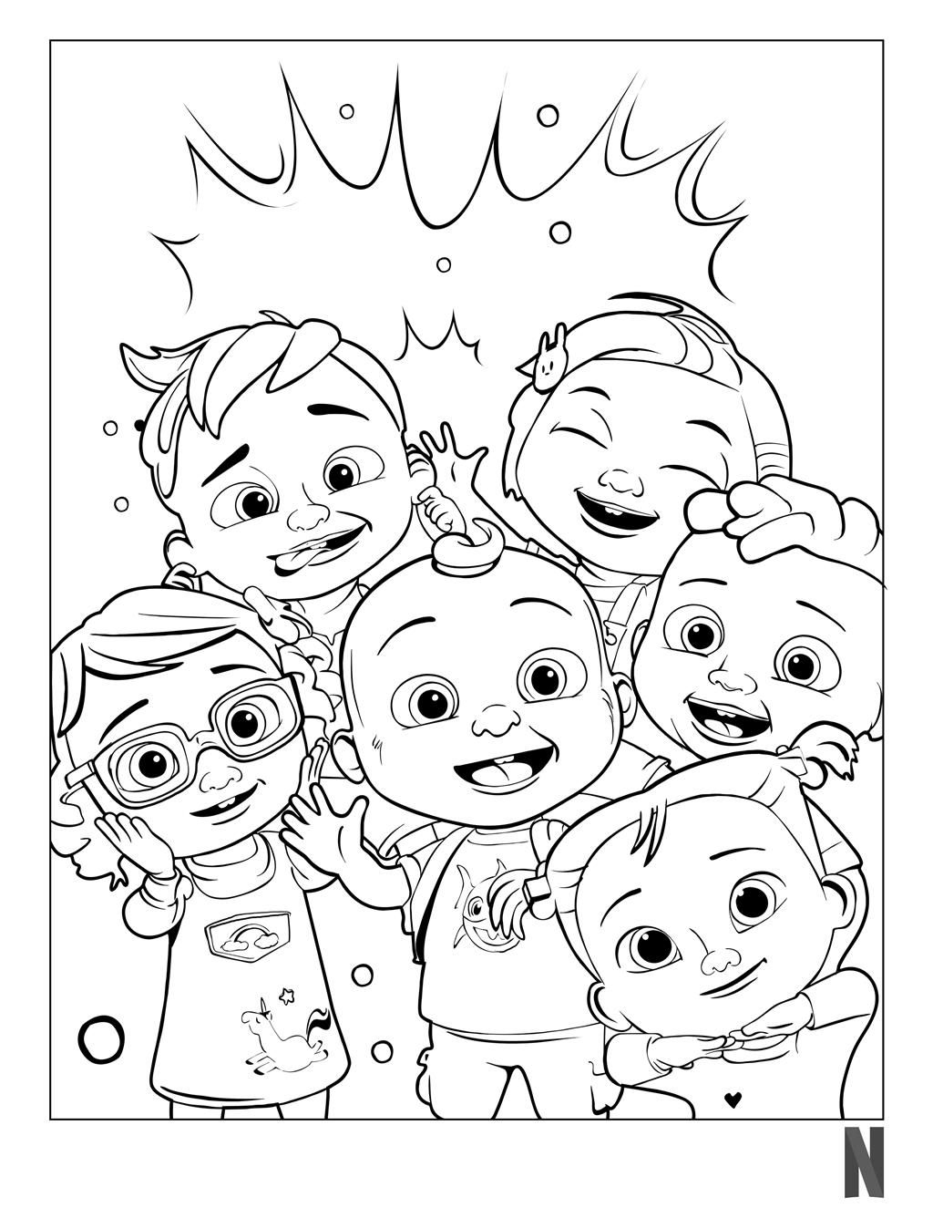CoComelon Coloring Pages Characters Birthday Coloring Pages Free Kids Coloring Pages