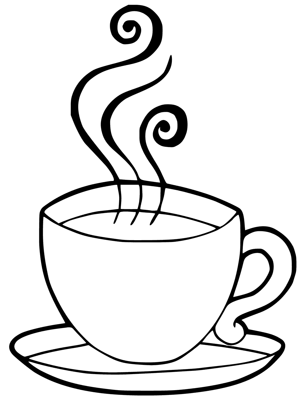 Coffee Cup Coloring Page