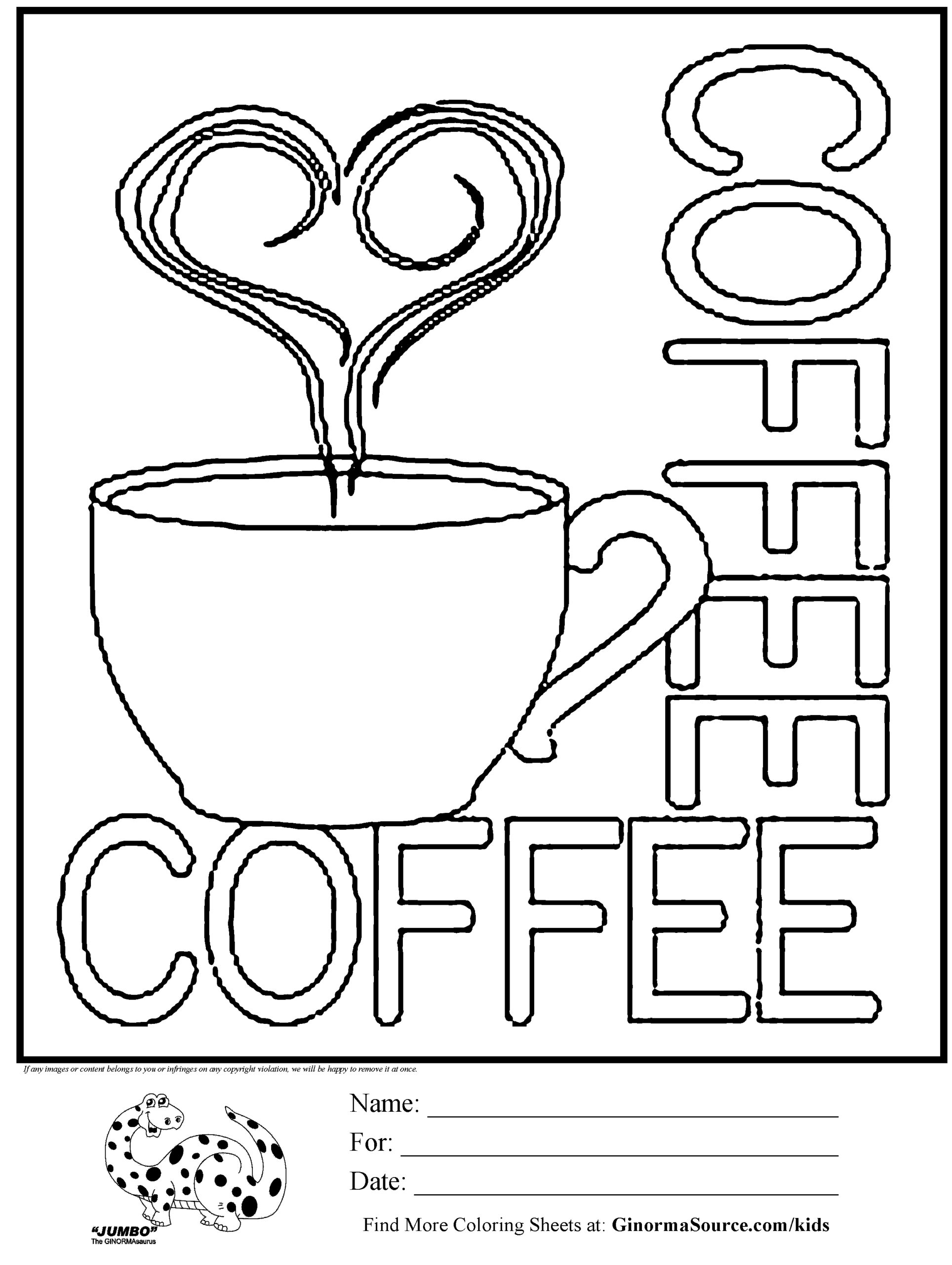 Coffee Coloring Pages Kidsuki