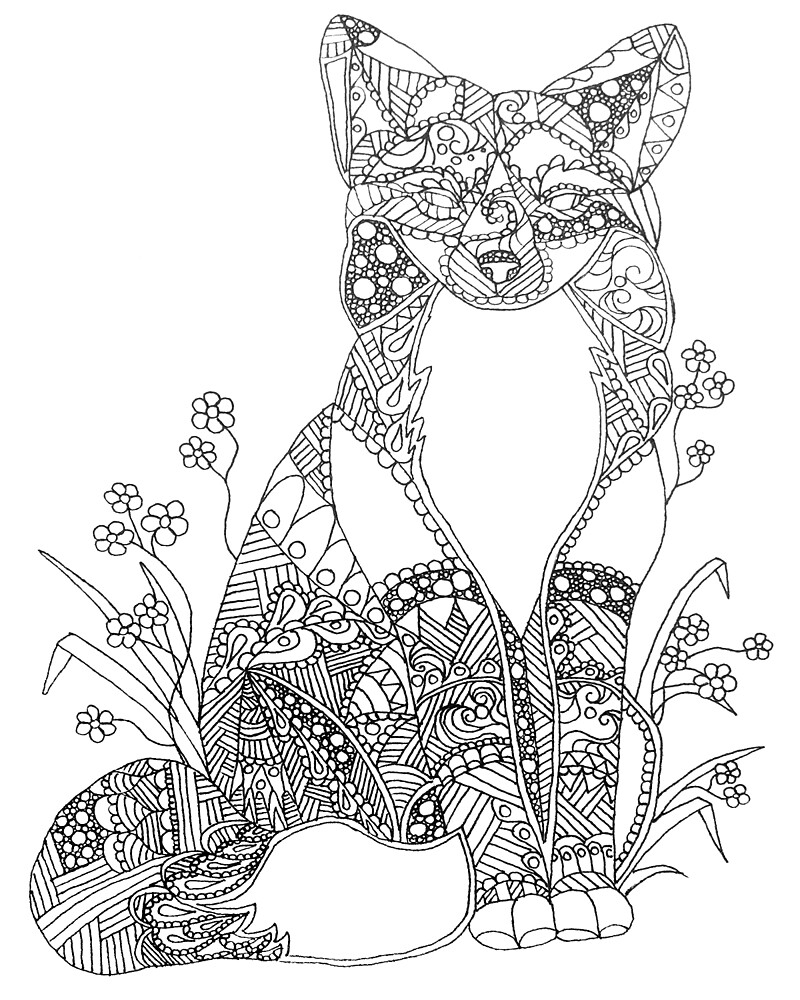 Coloring Pages For Adults Fox
