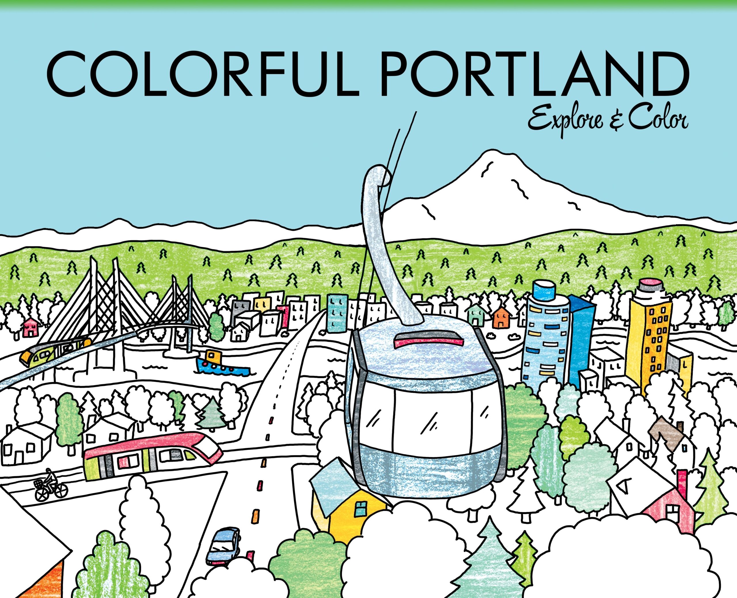 Colorful Portland Coloring Books Portland Map Explore