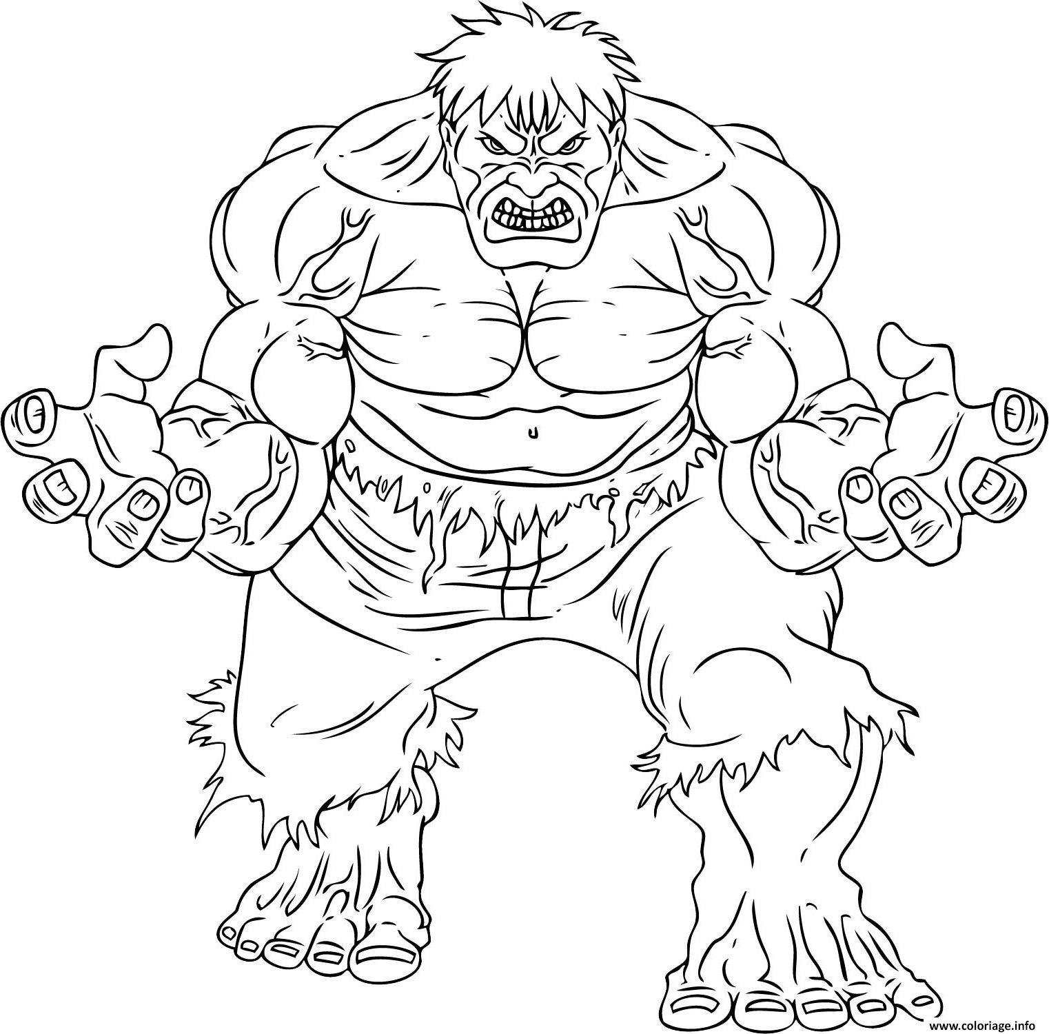 Coloriage Avengers Transformation Hulk JeColorie