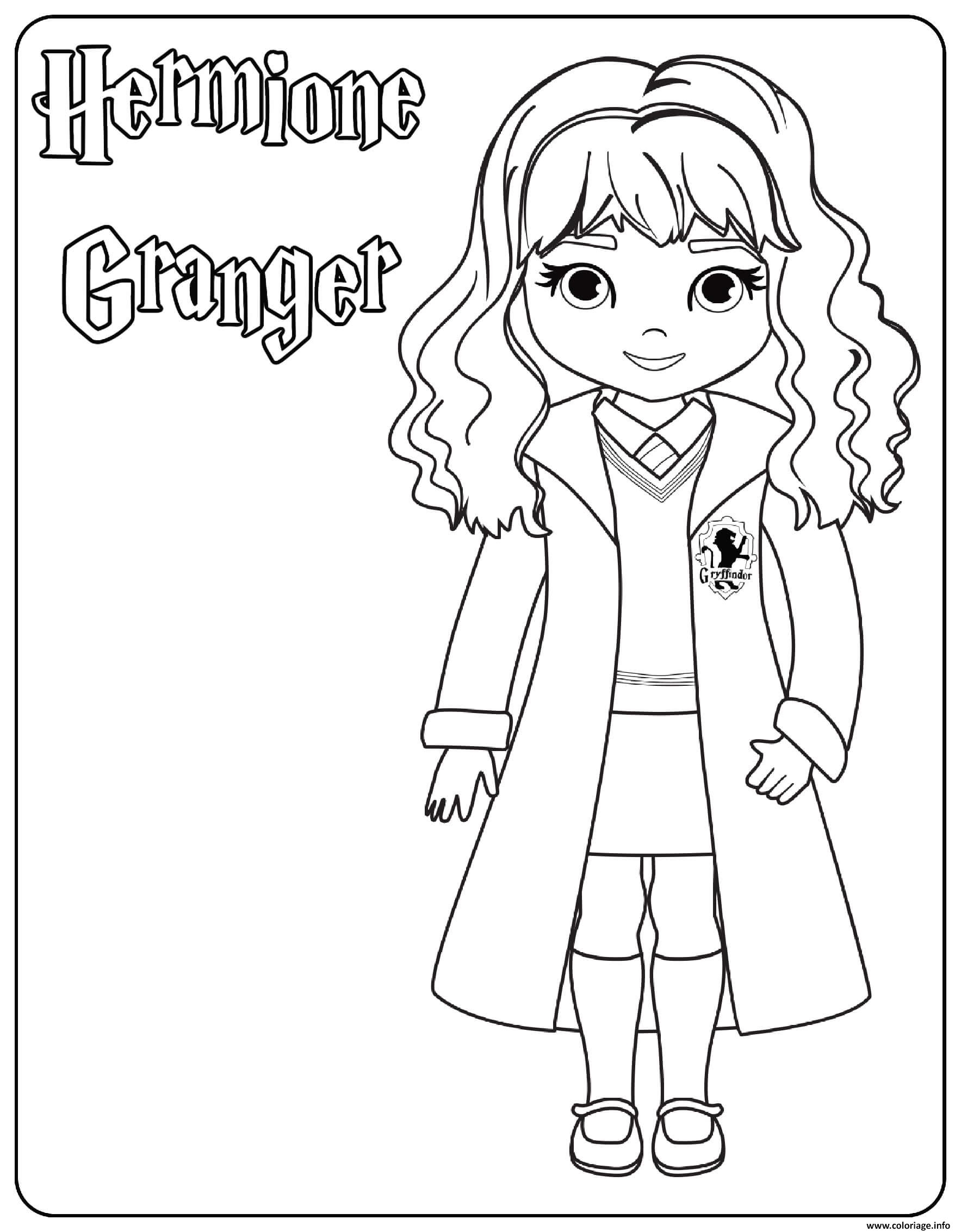 Coloriage Hermione Granger Dessin Harry Potter Imprimer