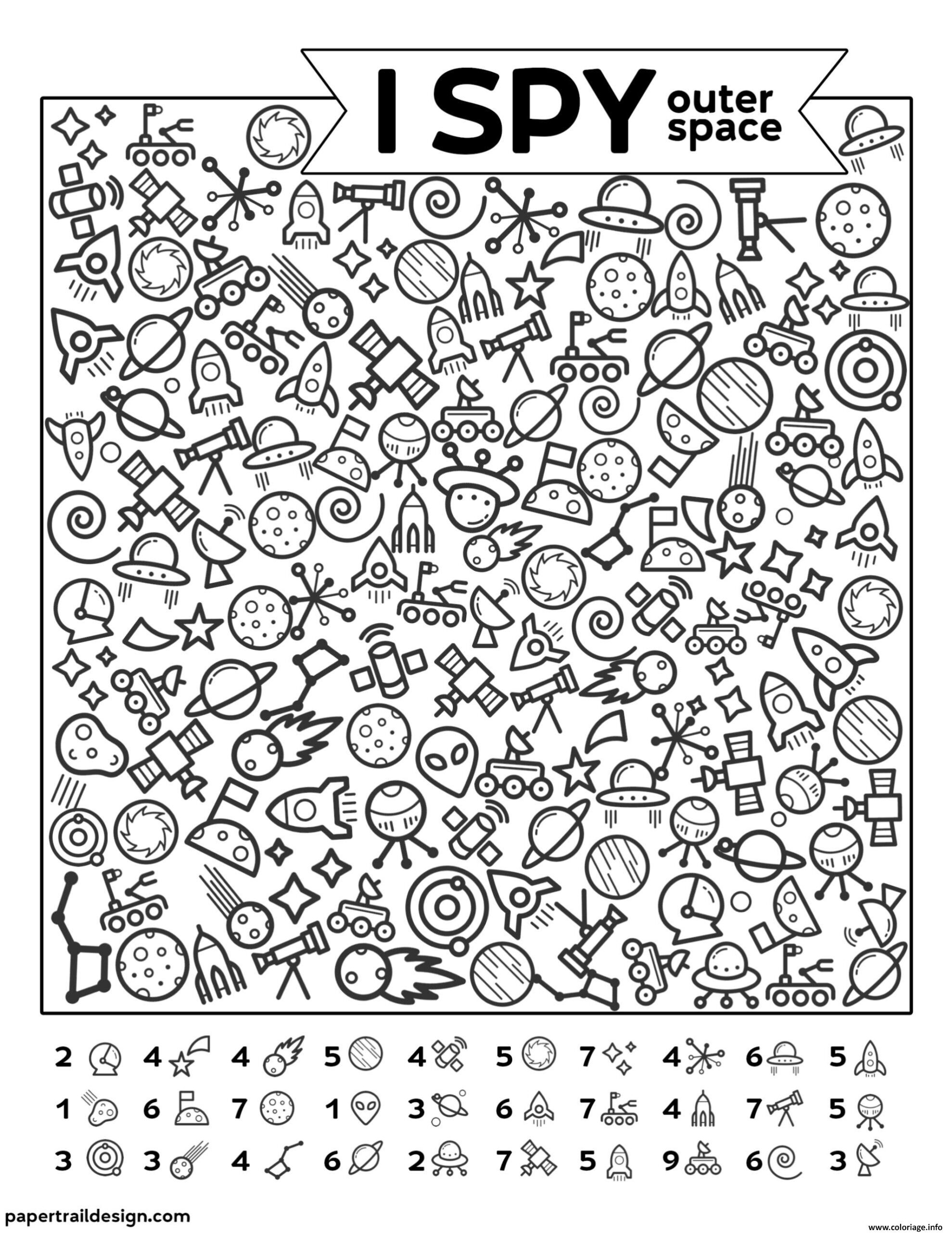 Coloriage I Spy Outer Space Dessin Chercher Et Trouve Imprimer