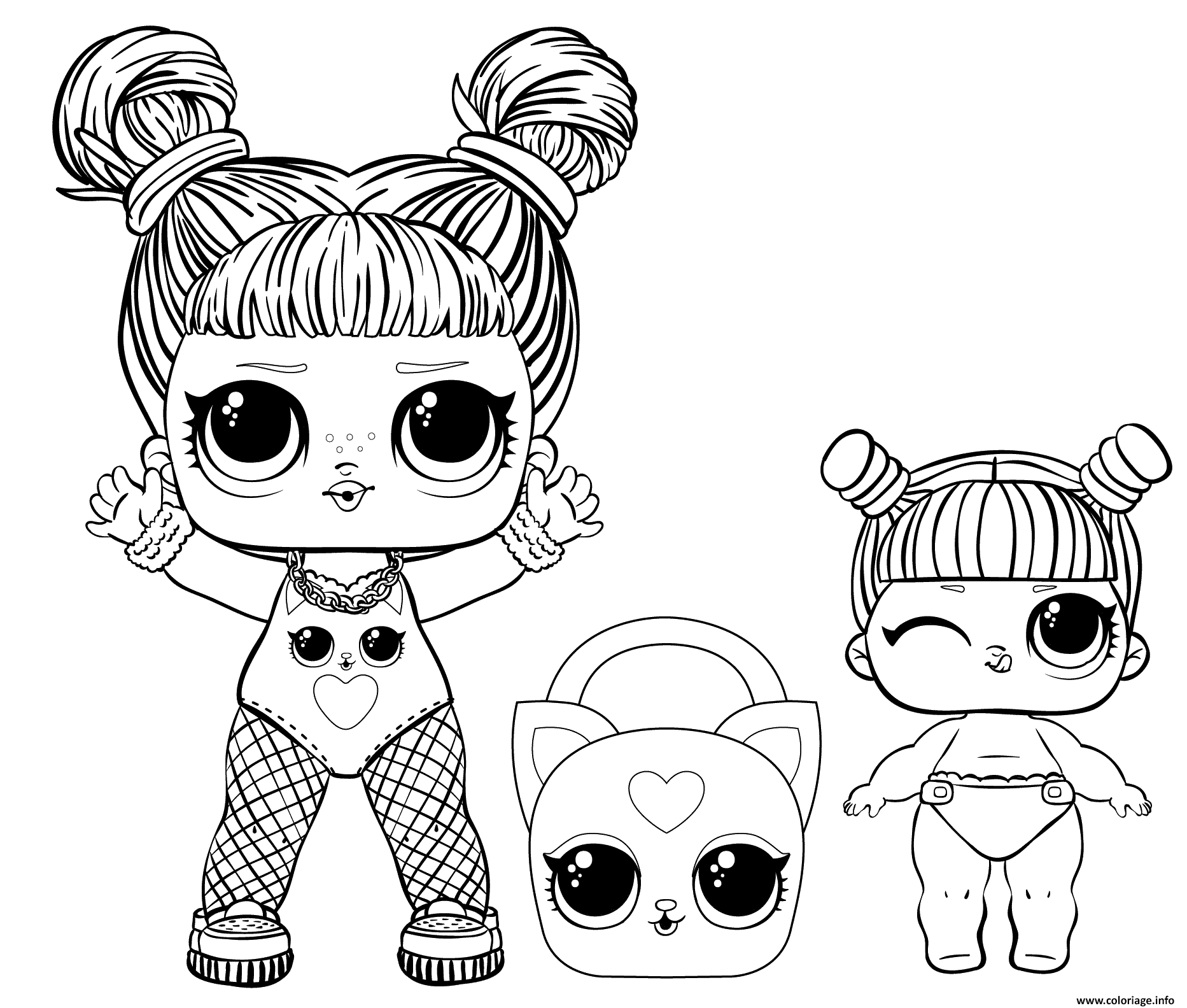 Coloriage LOL Babies Coloring LOL Little Sisters And LOL Big Sister Dessin Poupee Lol Surprise