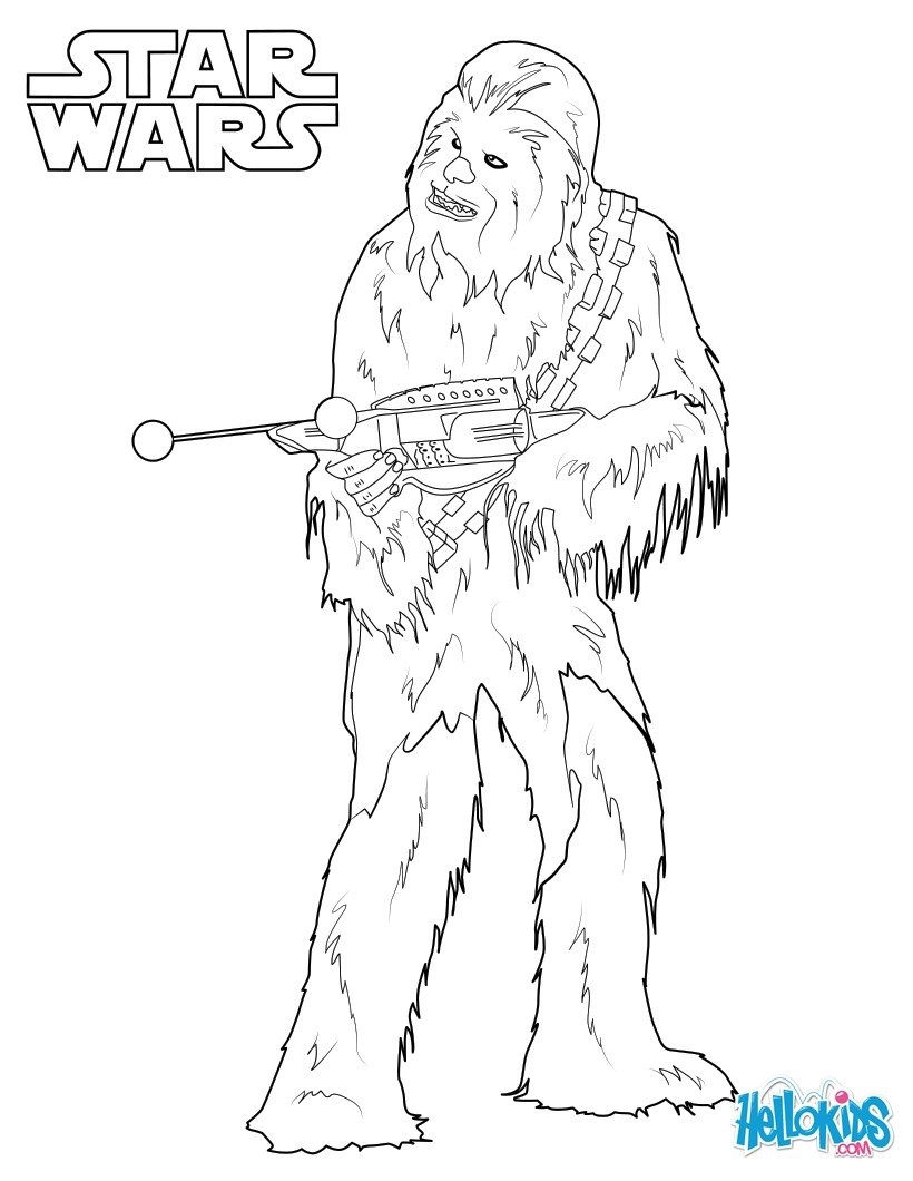 Coloriages Chewbacca Le Wookie Fr Hellokids Star Wars Dessin Colorier