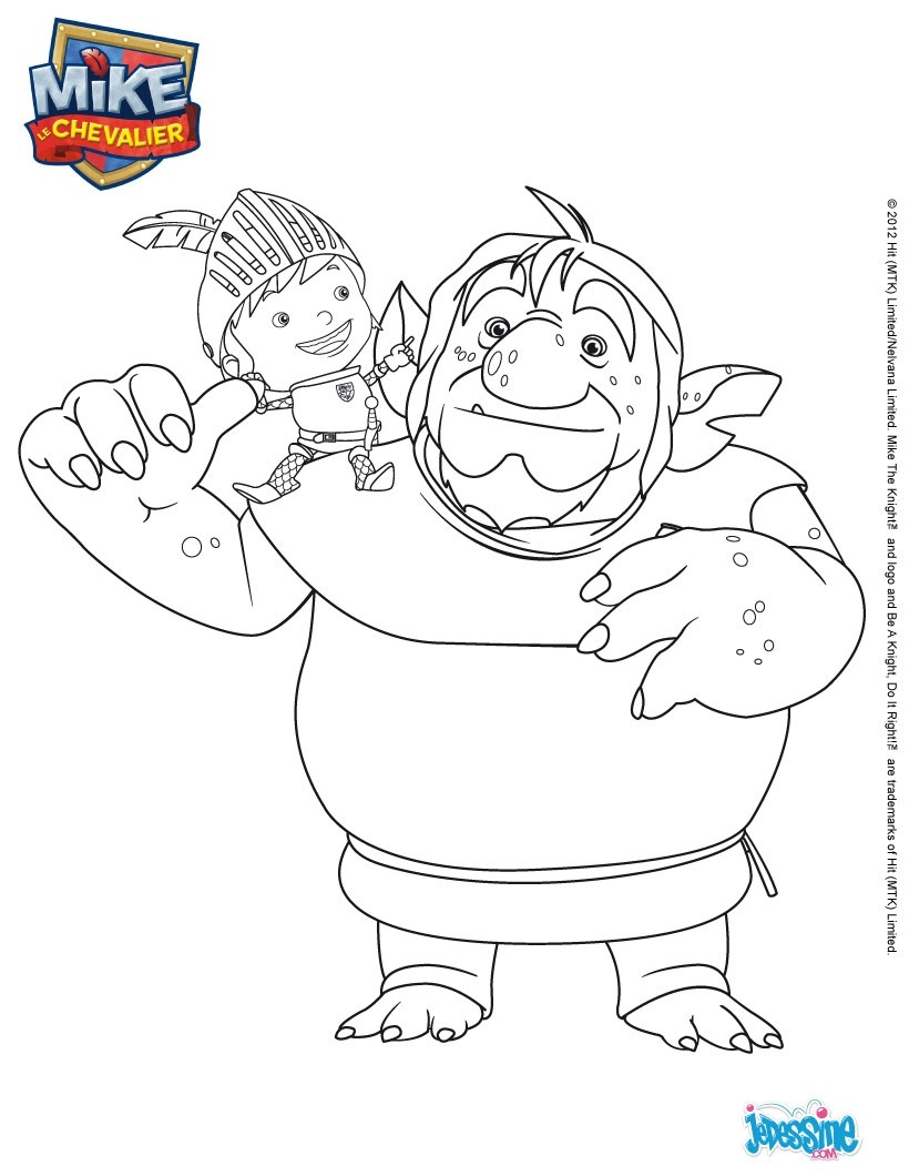 Coloriages Coloriage Papa Troll Et Mike Fr Hellokids