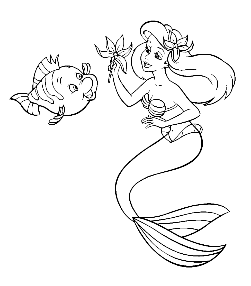 Coloring Ariel And Flounder The Little Mermaid Coloring Page Prismacolor Images And Photos Finder
