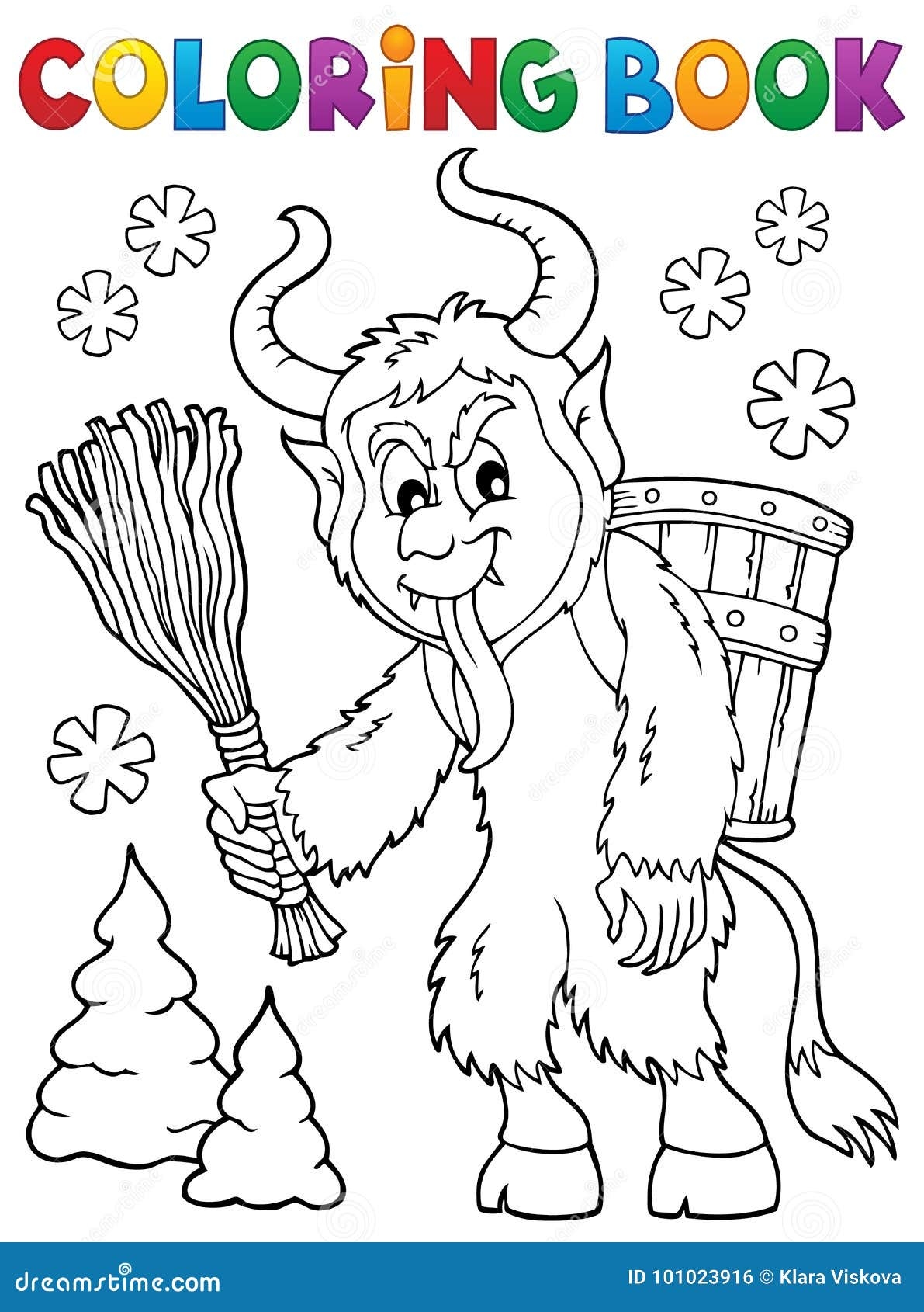 Coloring Book Krampus Theme 1 Stock Vector Illustration Of Seasonal Devil 101023916