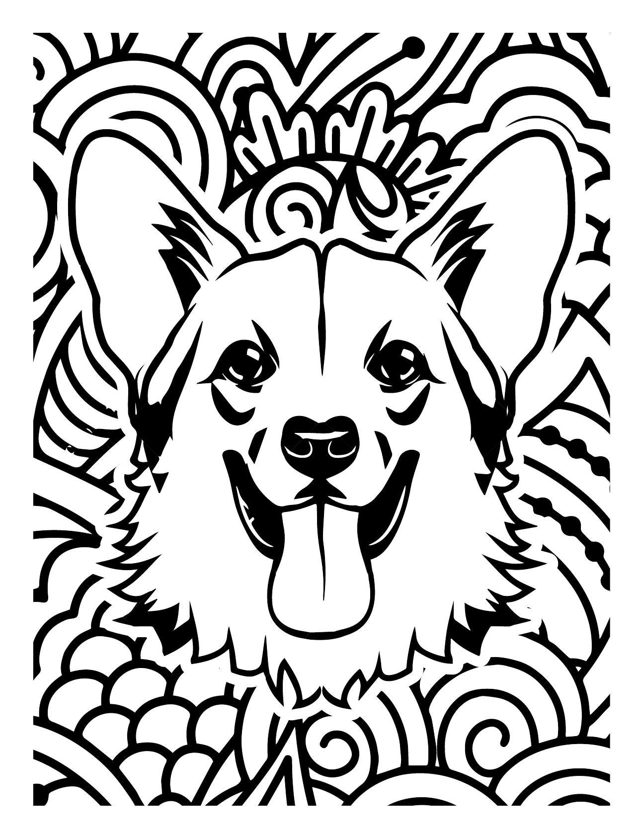 Coloring Book Pages Corgi Doggie 25 Different Designs Etsy
