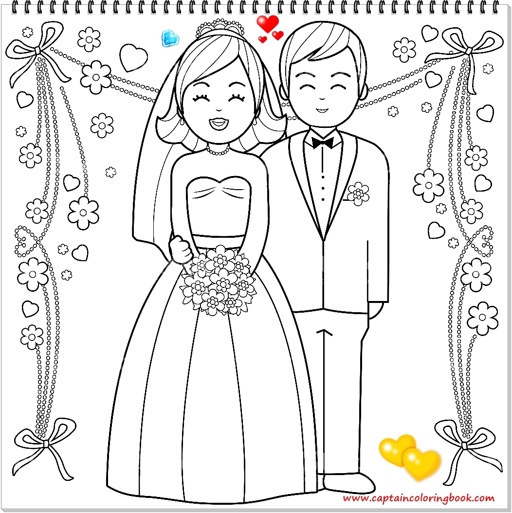 Bride And Groom Coloring Pages