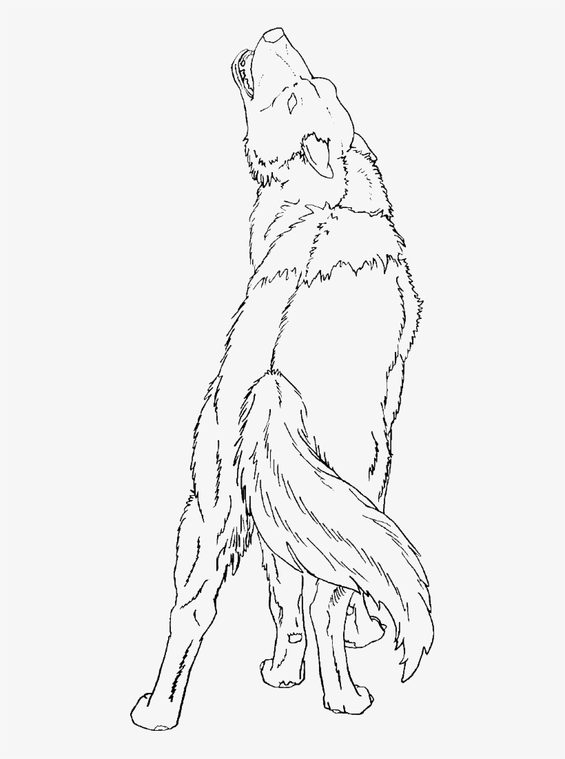 Coloring Howling Pages Wolf Silhouettes Transparent Wolf Coloring Page Transparent PNG