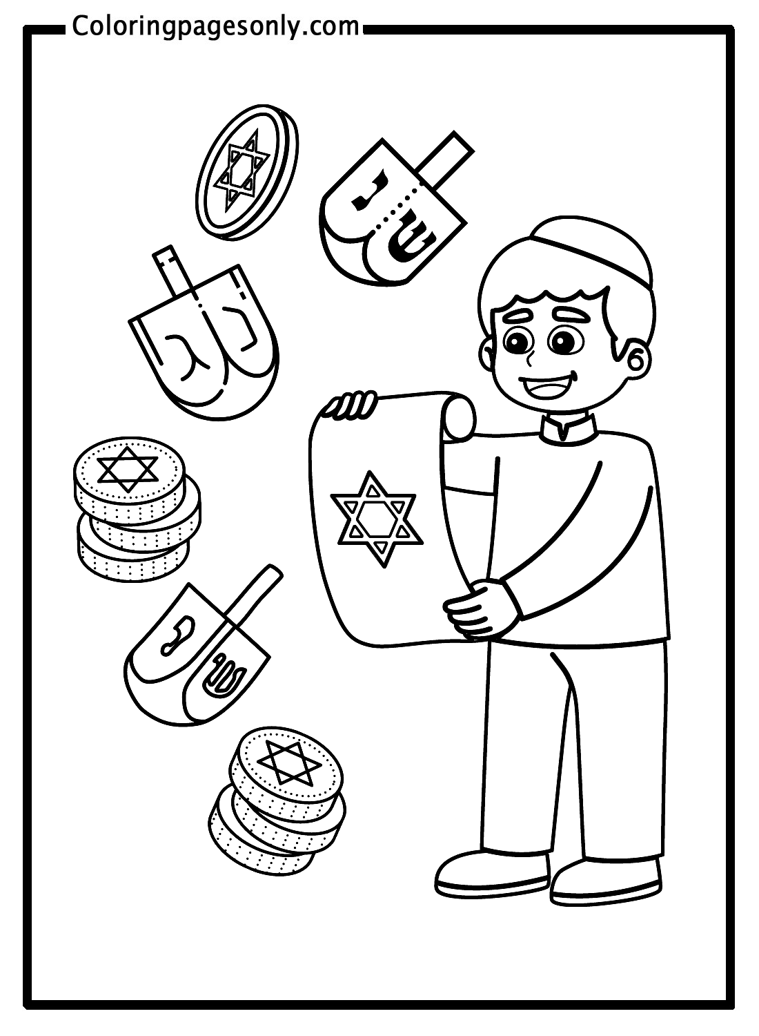 Coloring Jewish Pages Havdalah Shabbat Kids Printable Clipart Colouring Judaism Candle Color