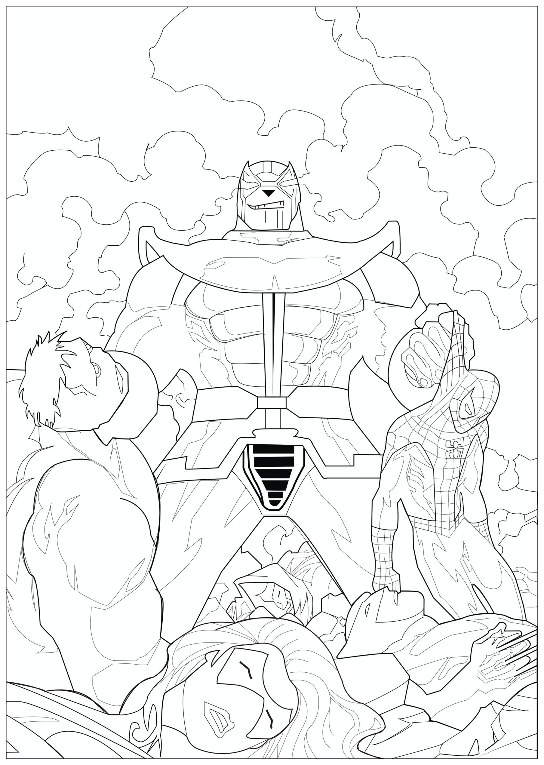 Coloring Marvel Thanos Books Adult Coloring Pages