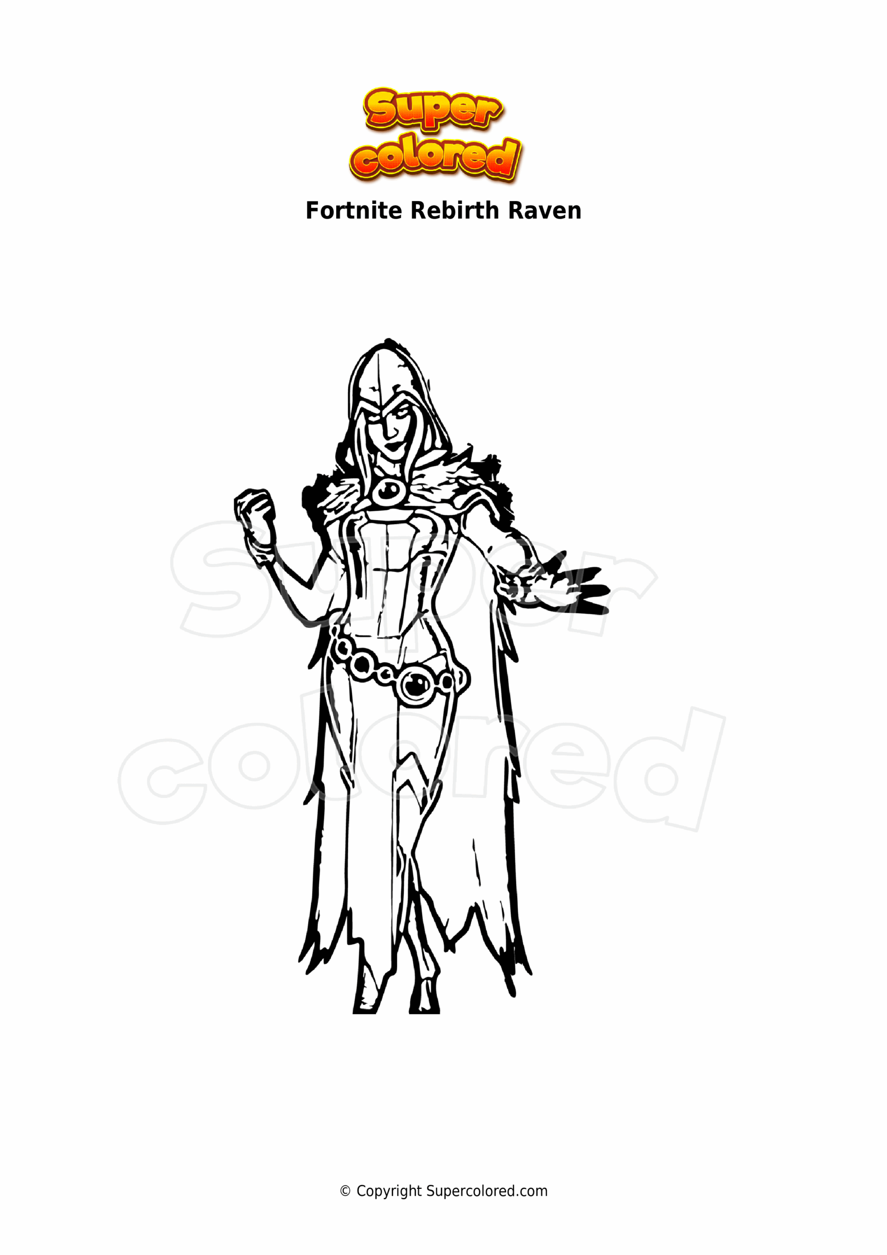 Coloring Page Fortnite Rebirth Raven Supercolored