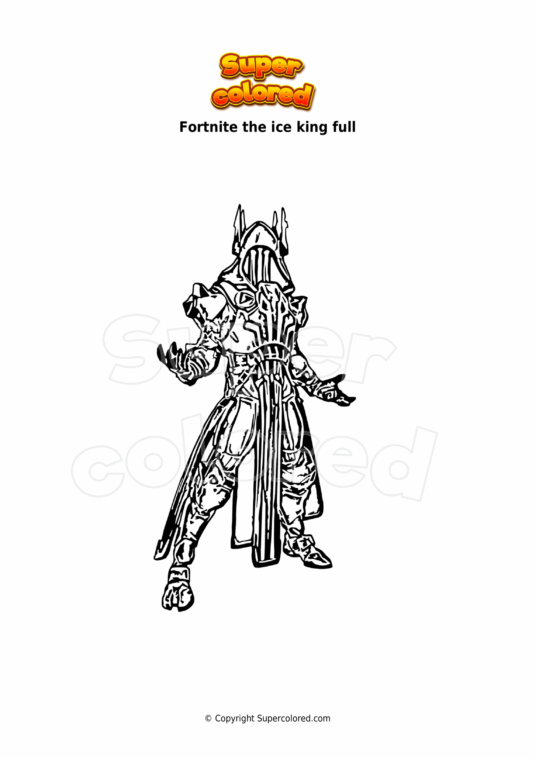 Coloring Page Fortnite The Ice King Full Supercolored