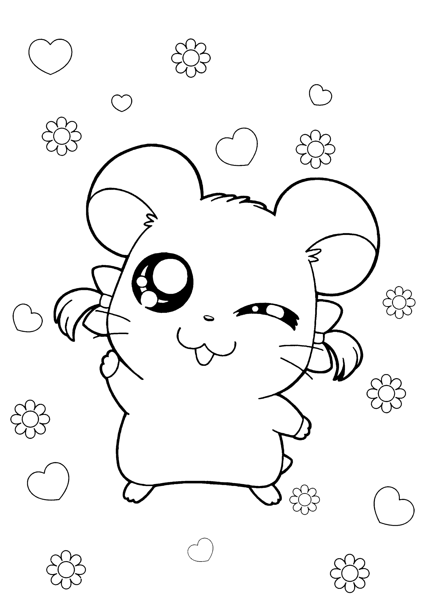 Coloring Page Hamtaro 40128 Cartoons Printable Coloring Pages