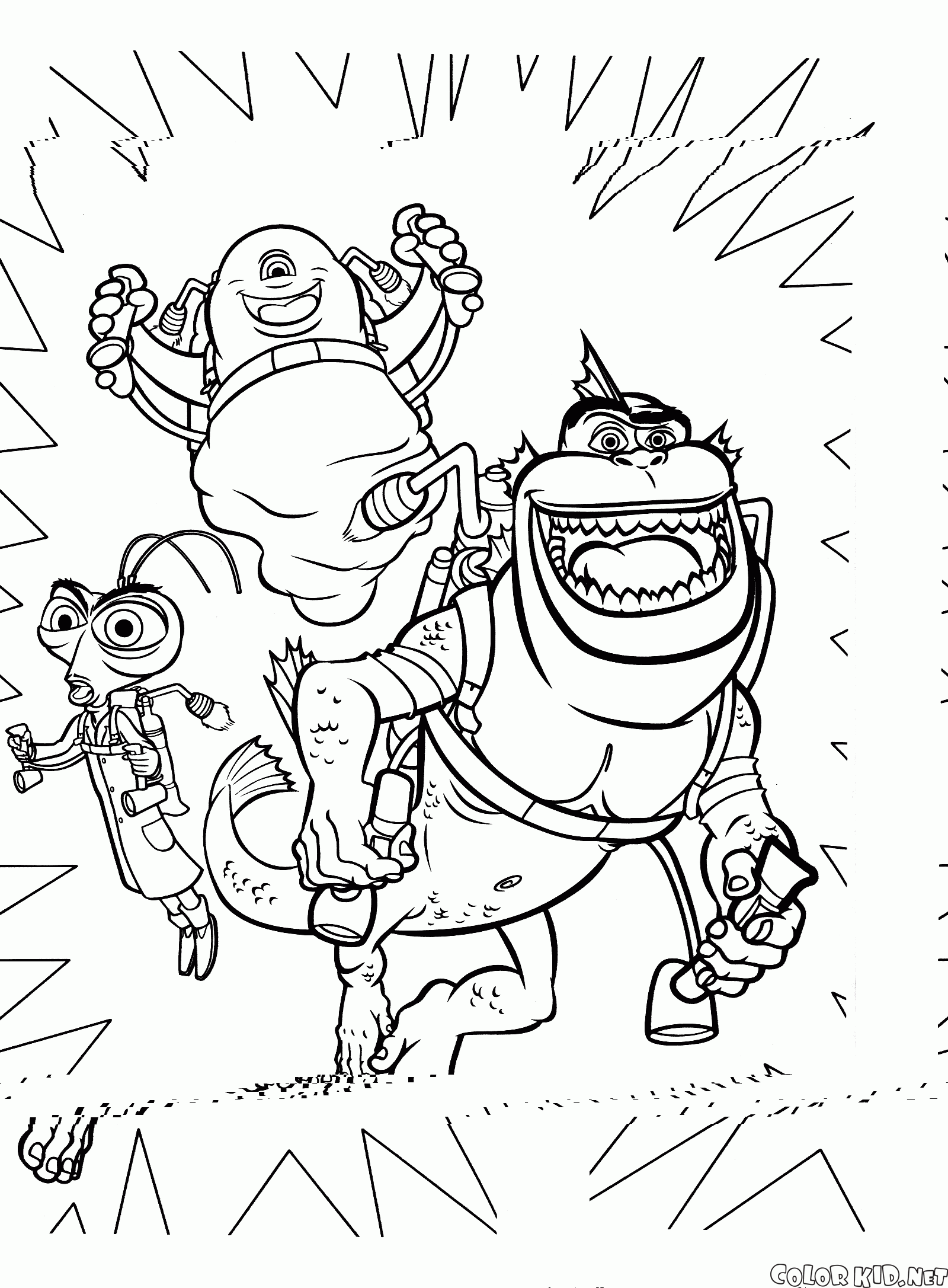 Coloring Page Monsters Vs Aliens
