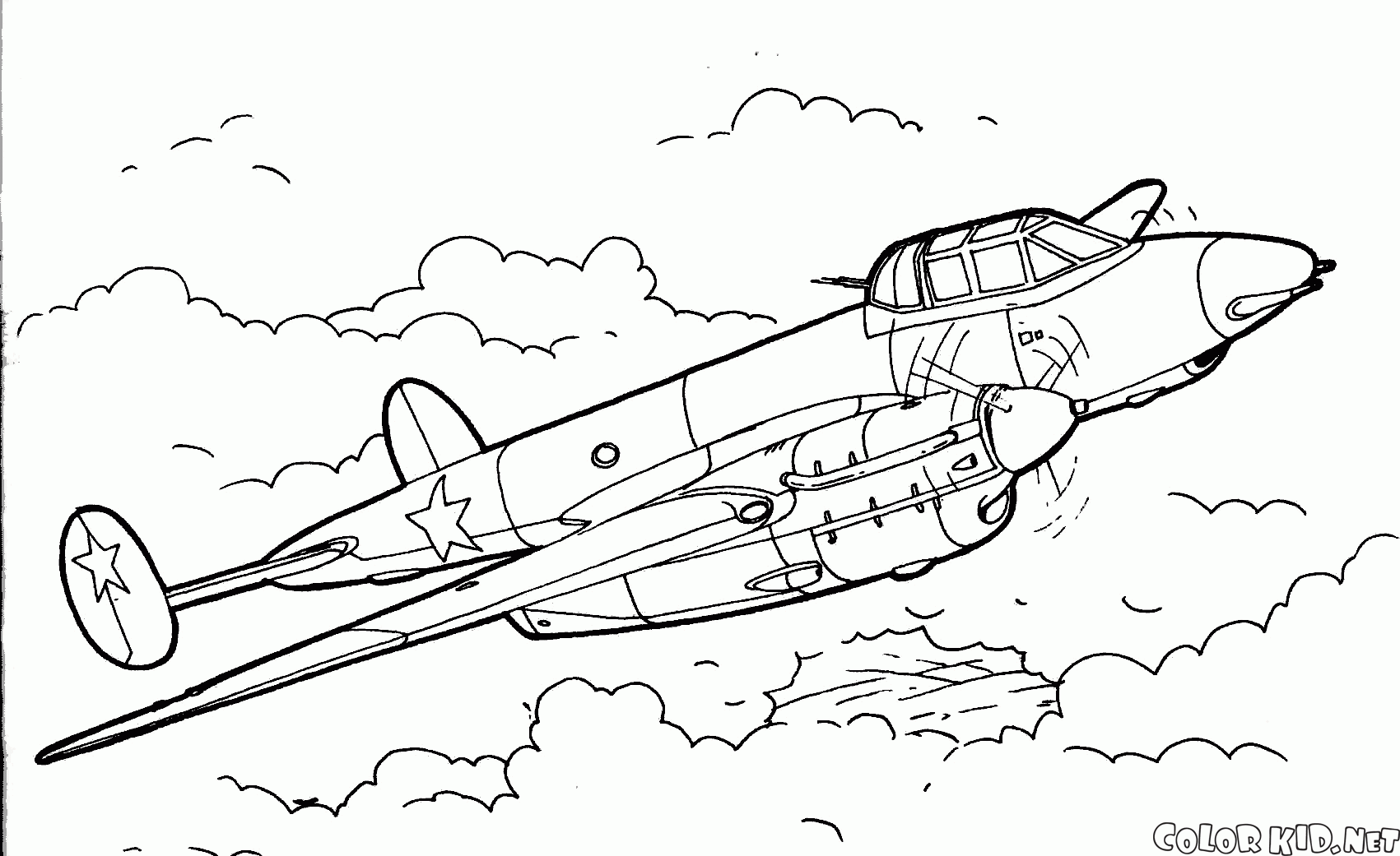 Coloring Page North American B 25D Mitchell Bomber