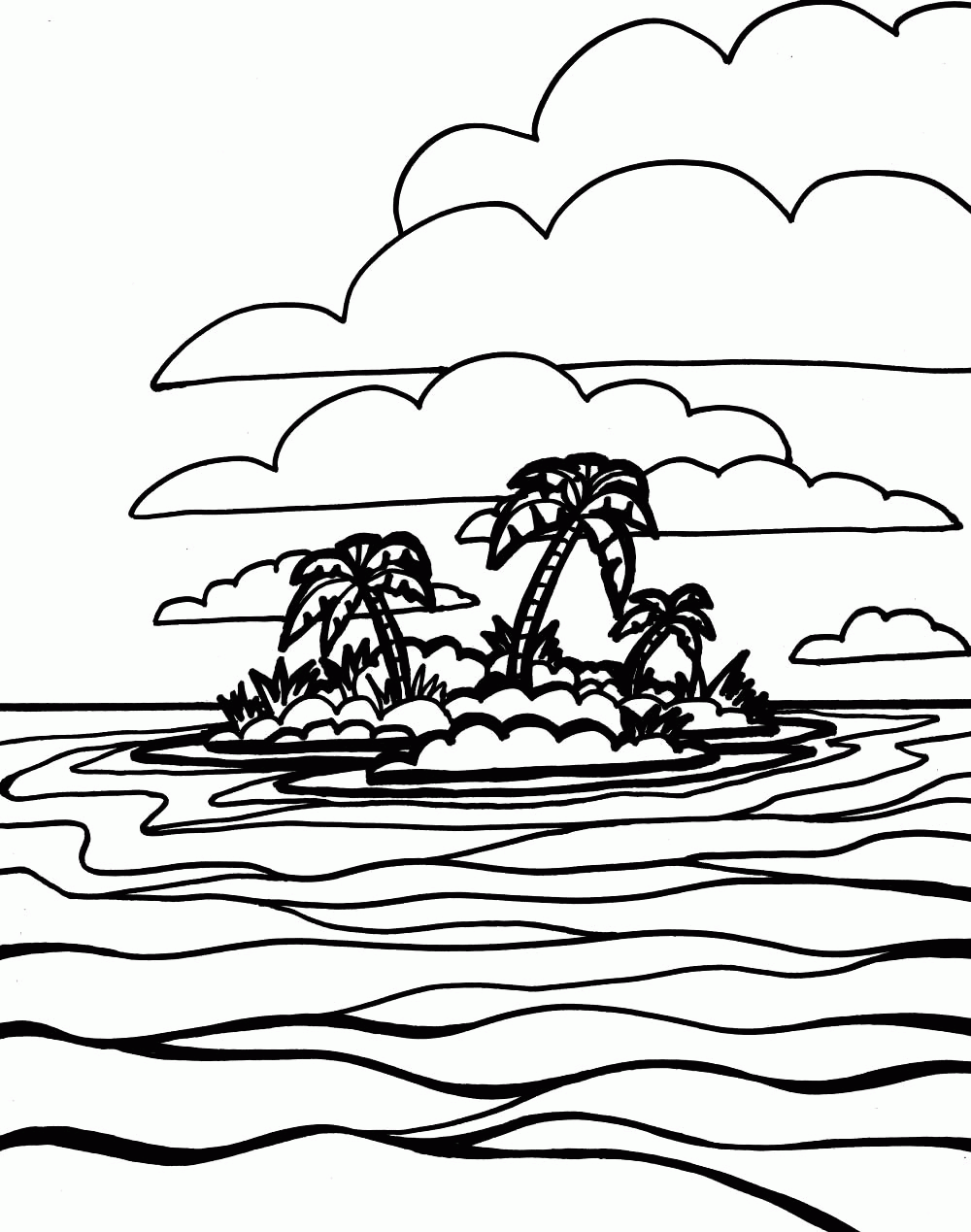 Coloring Page Of An Island Coloring Home
