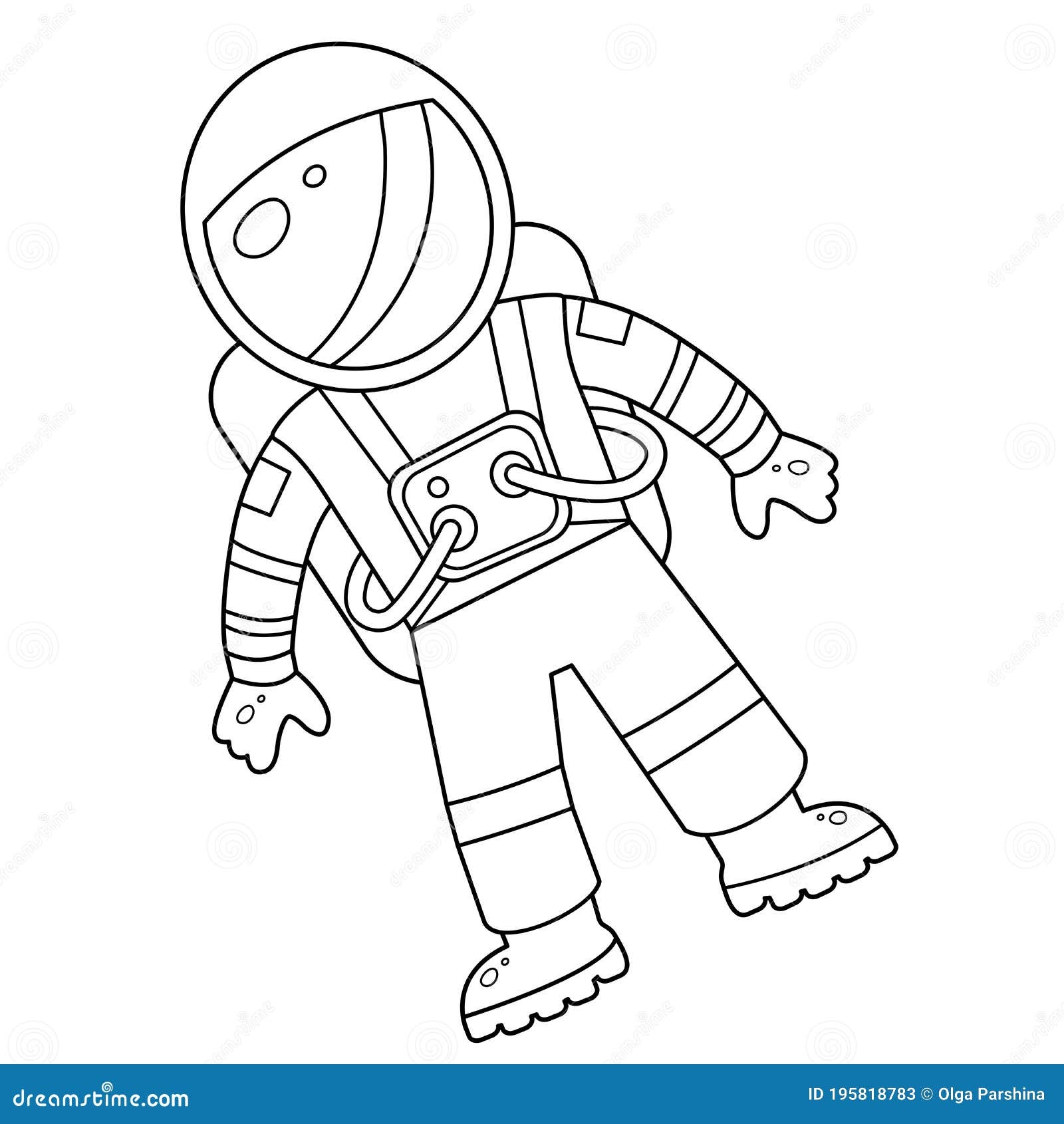 Coloring Page Outline Of A Cartoon Astronaut In Spacesuit Space Stock Vector Illustration Of