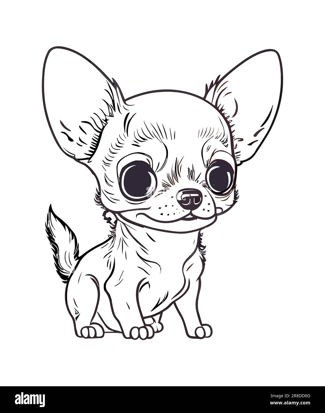 Coloring Page Outline Of Cartoon Cute Chihuahua Puppy Dog Coloring Book For Kids Vector