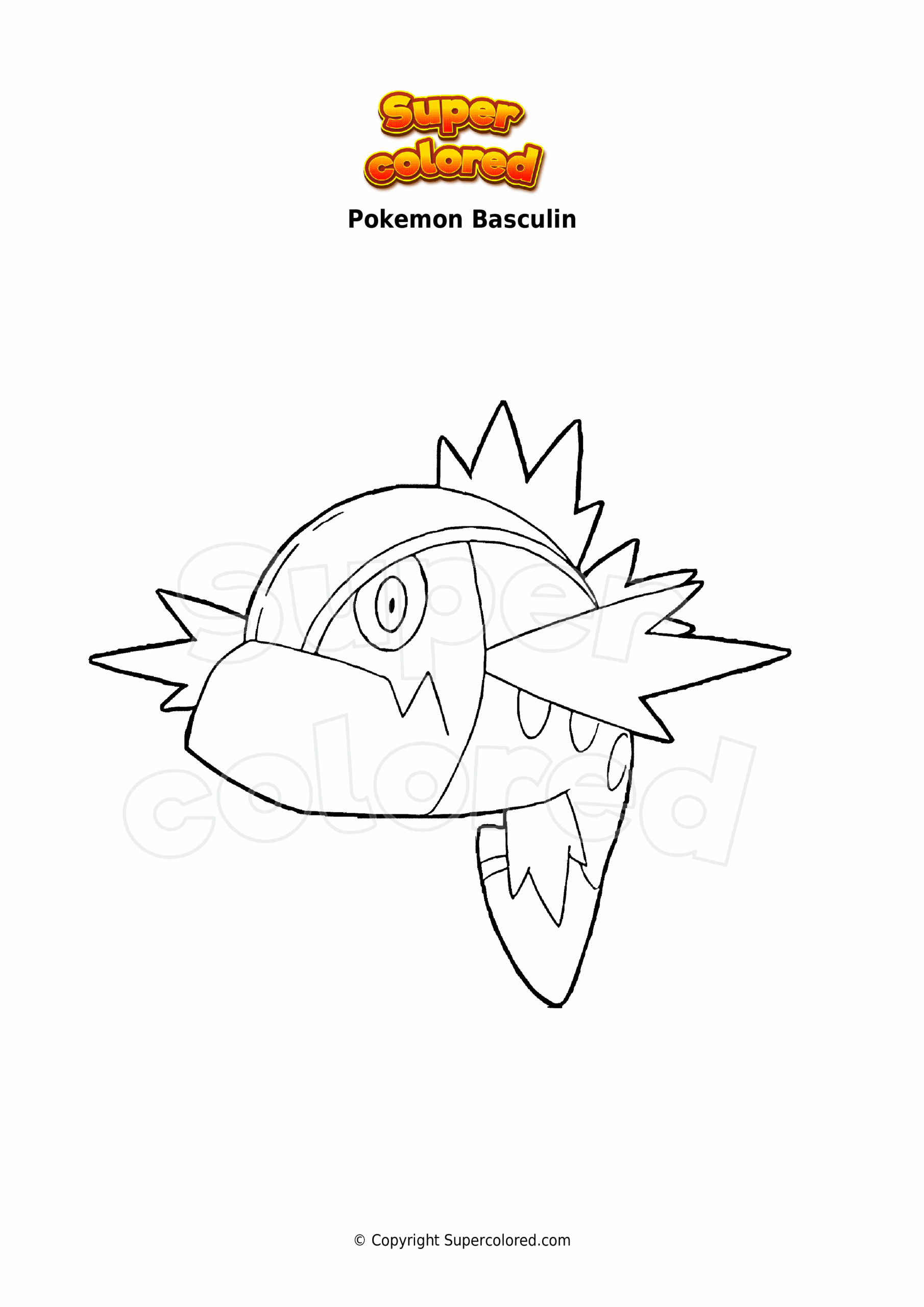 Coloring Page Pokemon Basculin Supercolored