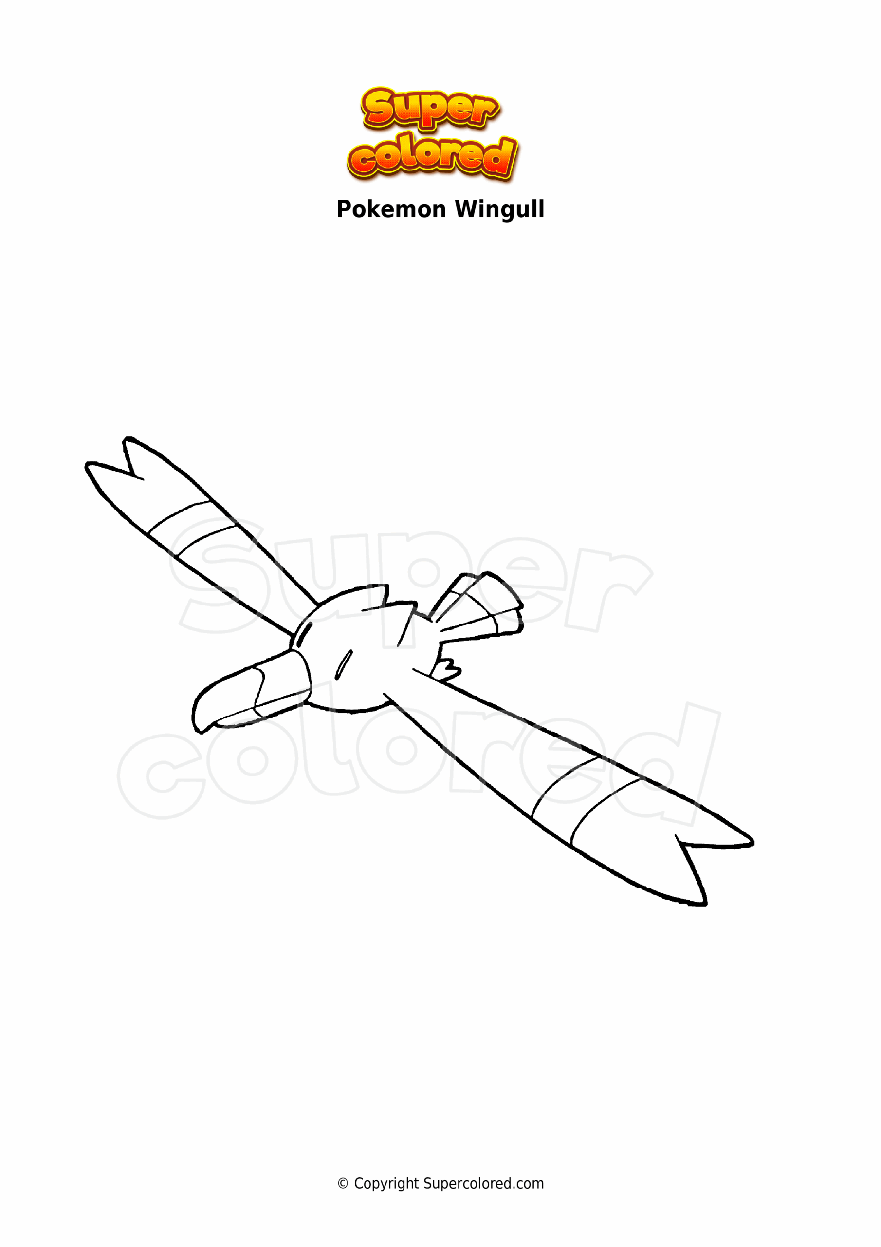 Coloring Page Pokemon Wingull Supercolored
