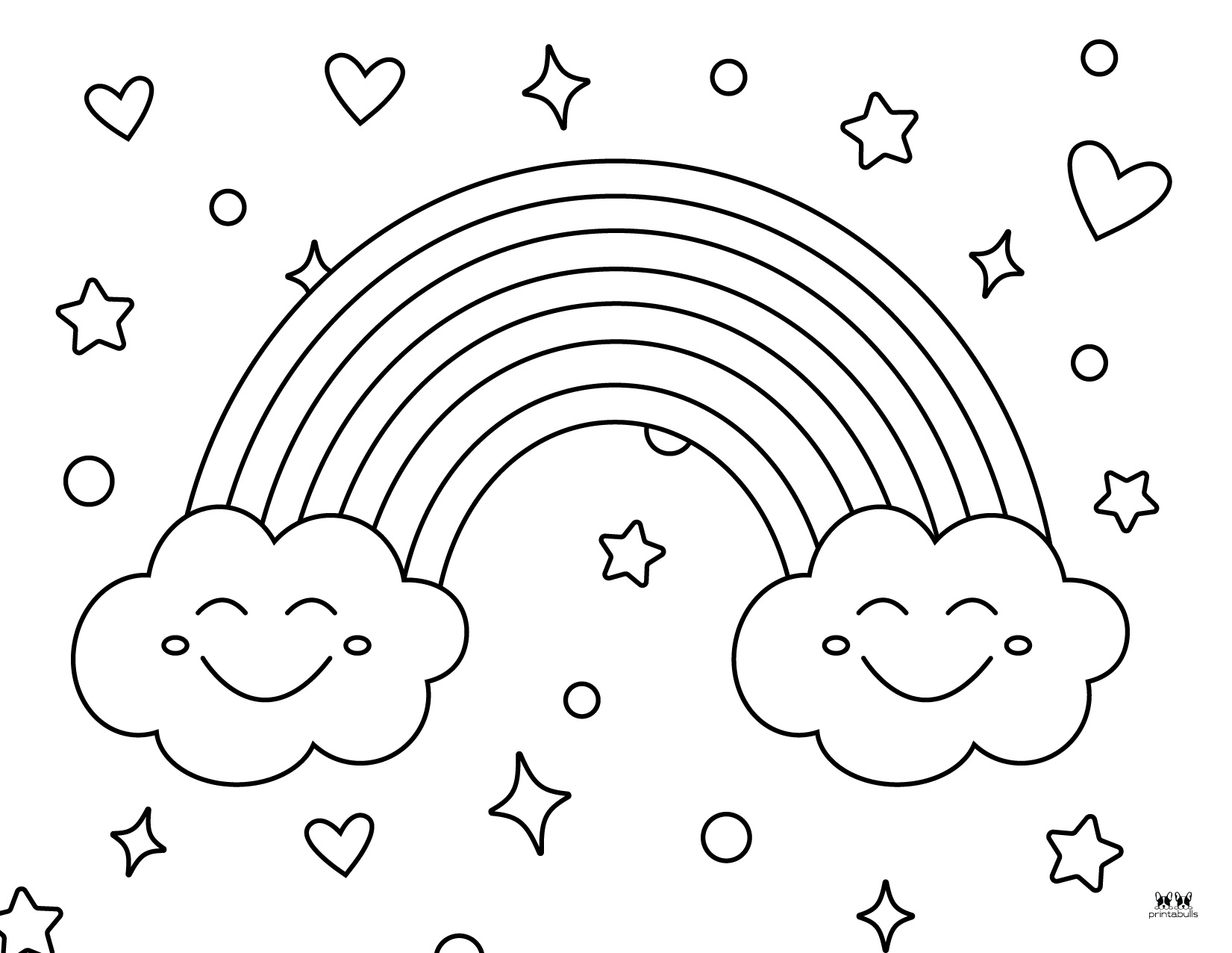 Coloring Page Rainbow Gambaran
