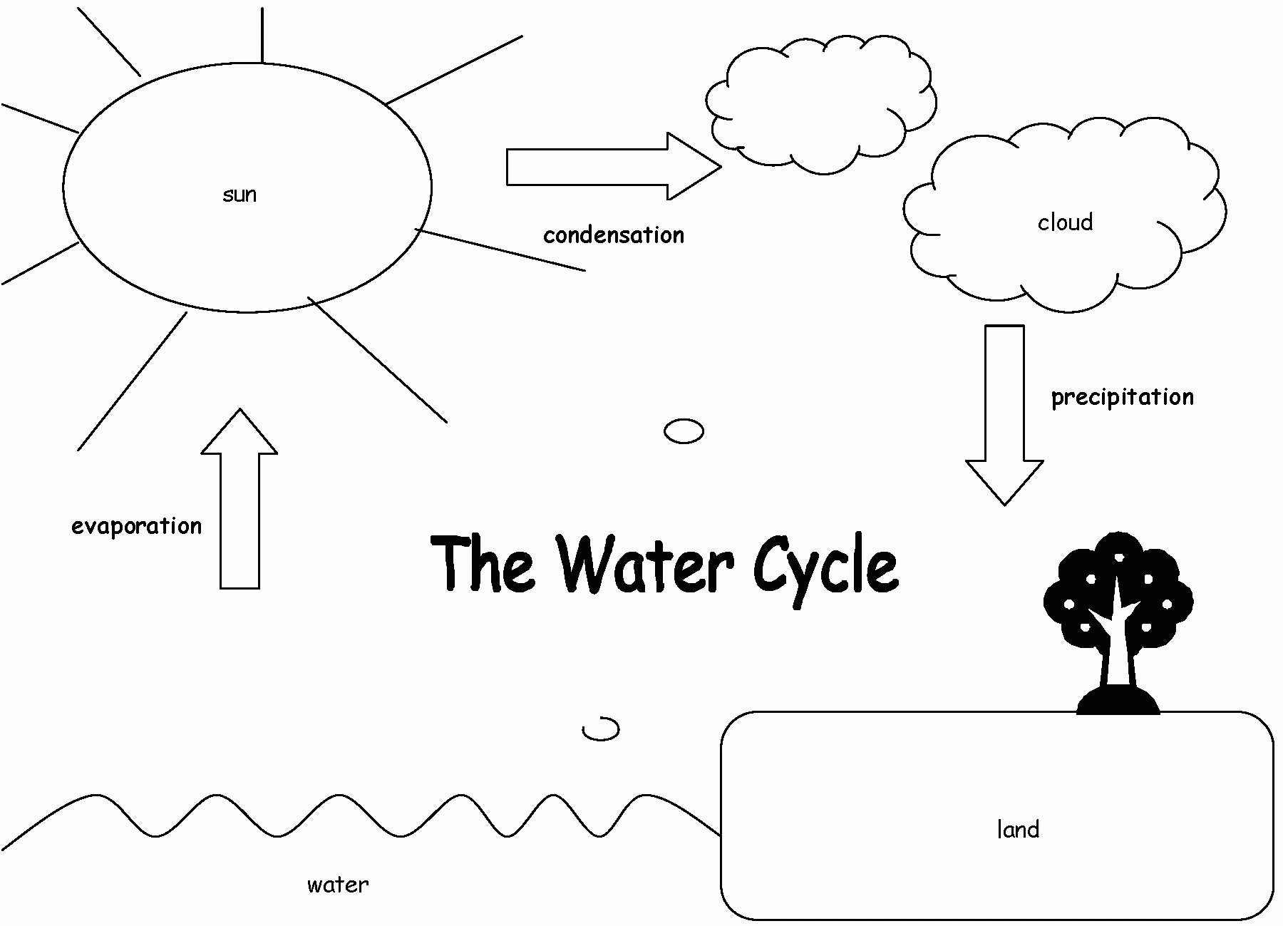 Coloring PAGE WATER CYCLE Coloring Home