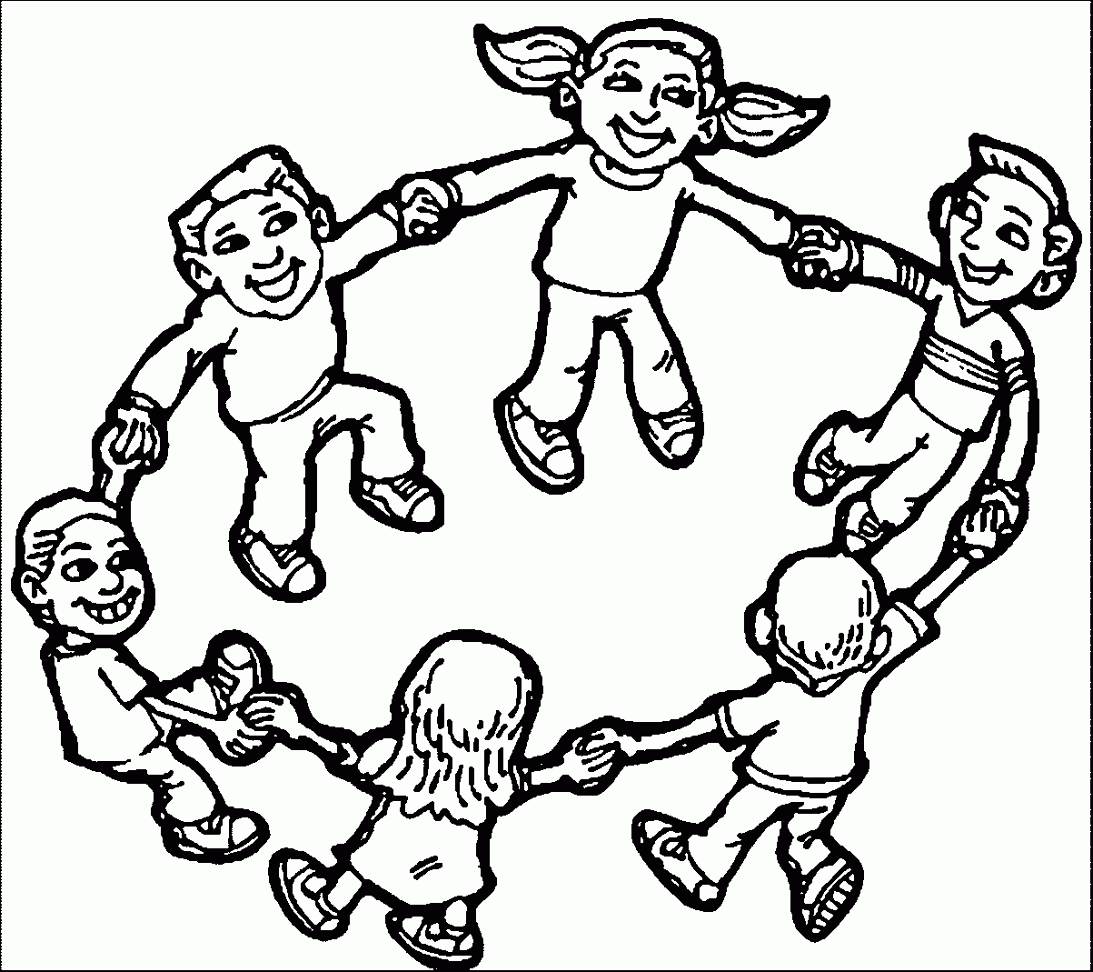 Coloring Pages Children Playing Coloring Home
