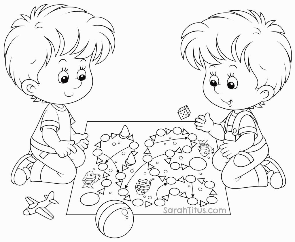 Coloring Pages Children Playing Coloring Home