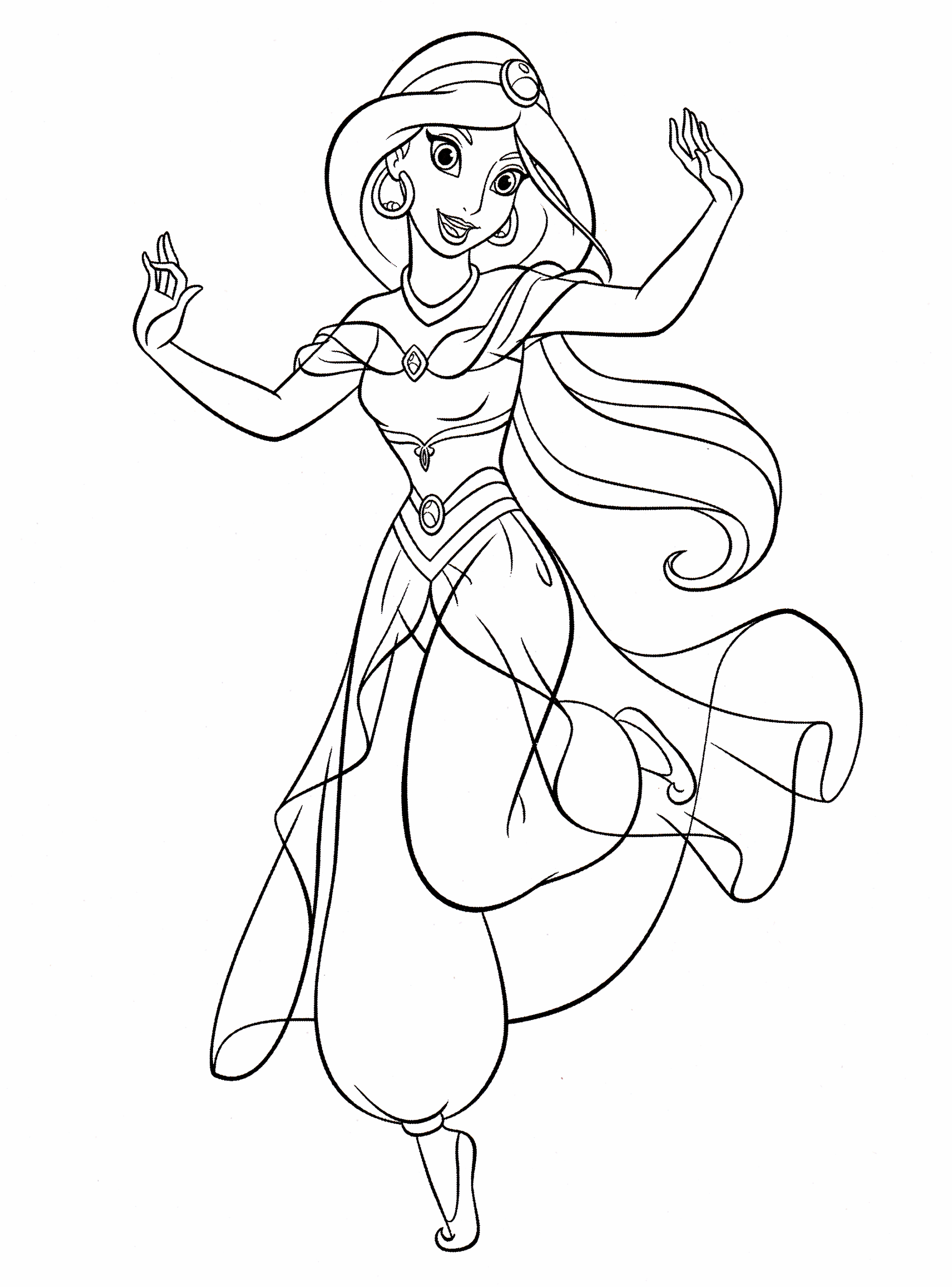 Coloring Pages Disney Characters Jasmine Coloring Pages