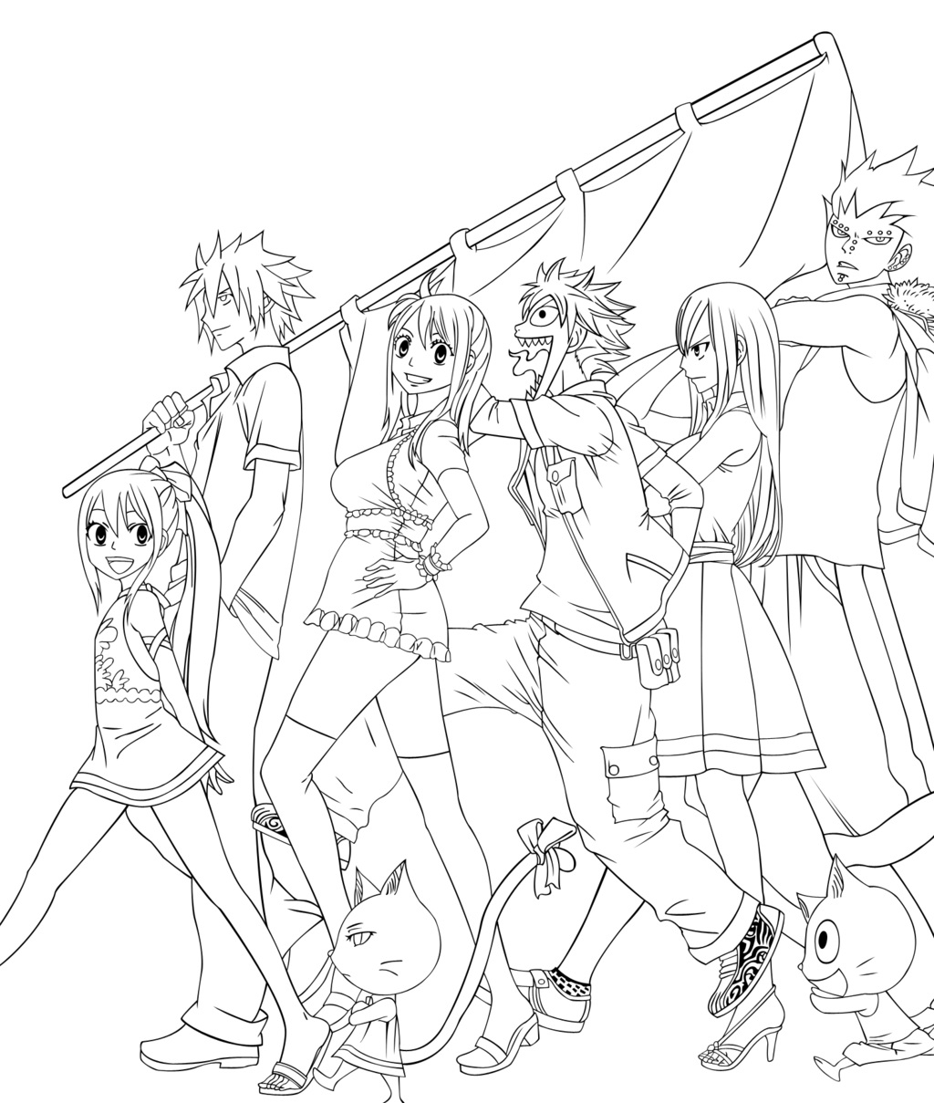 Coloring Pages Fairy Tail Print Free Anime Characters