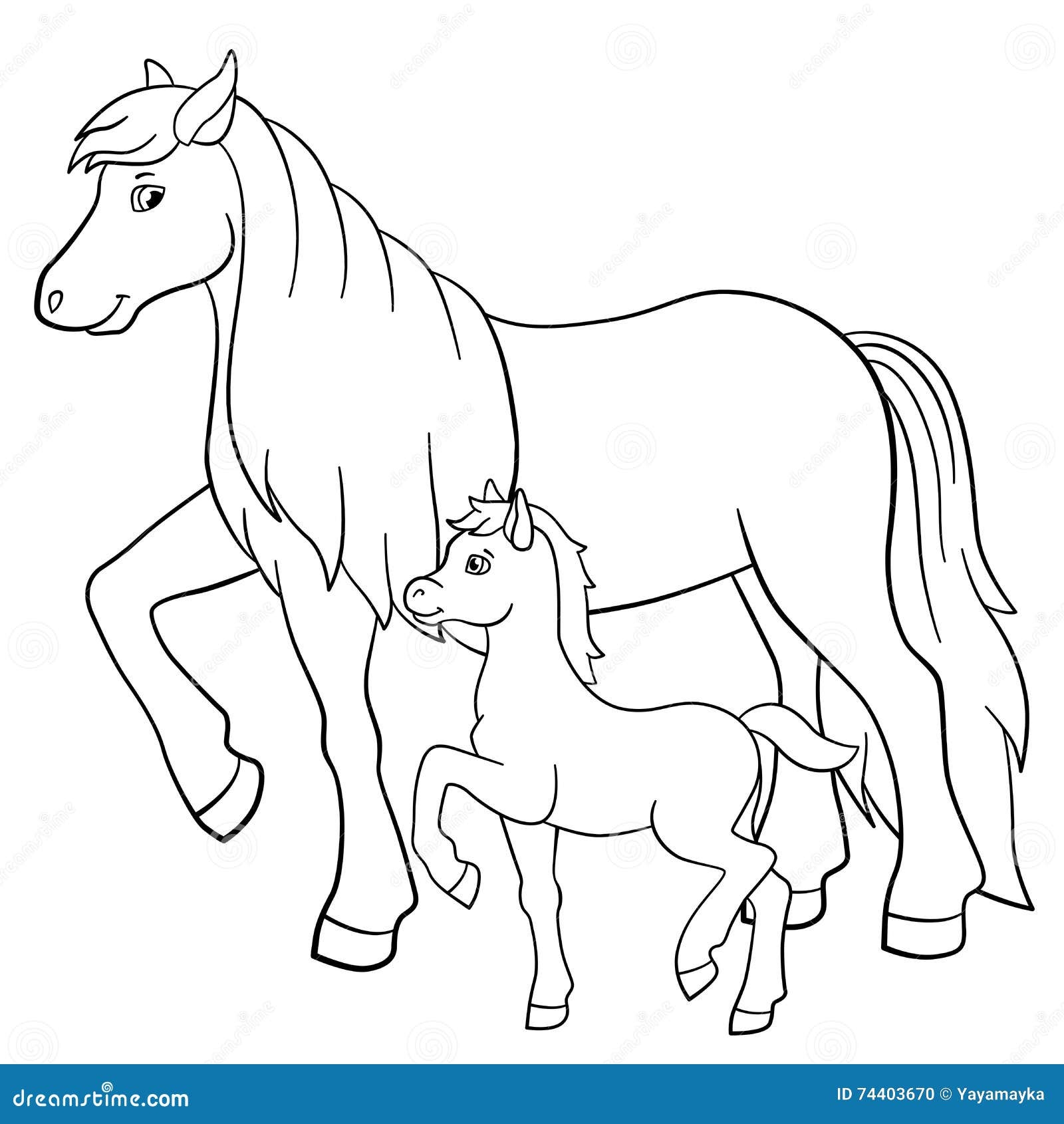 Horse And Foal Coloring Page