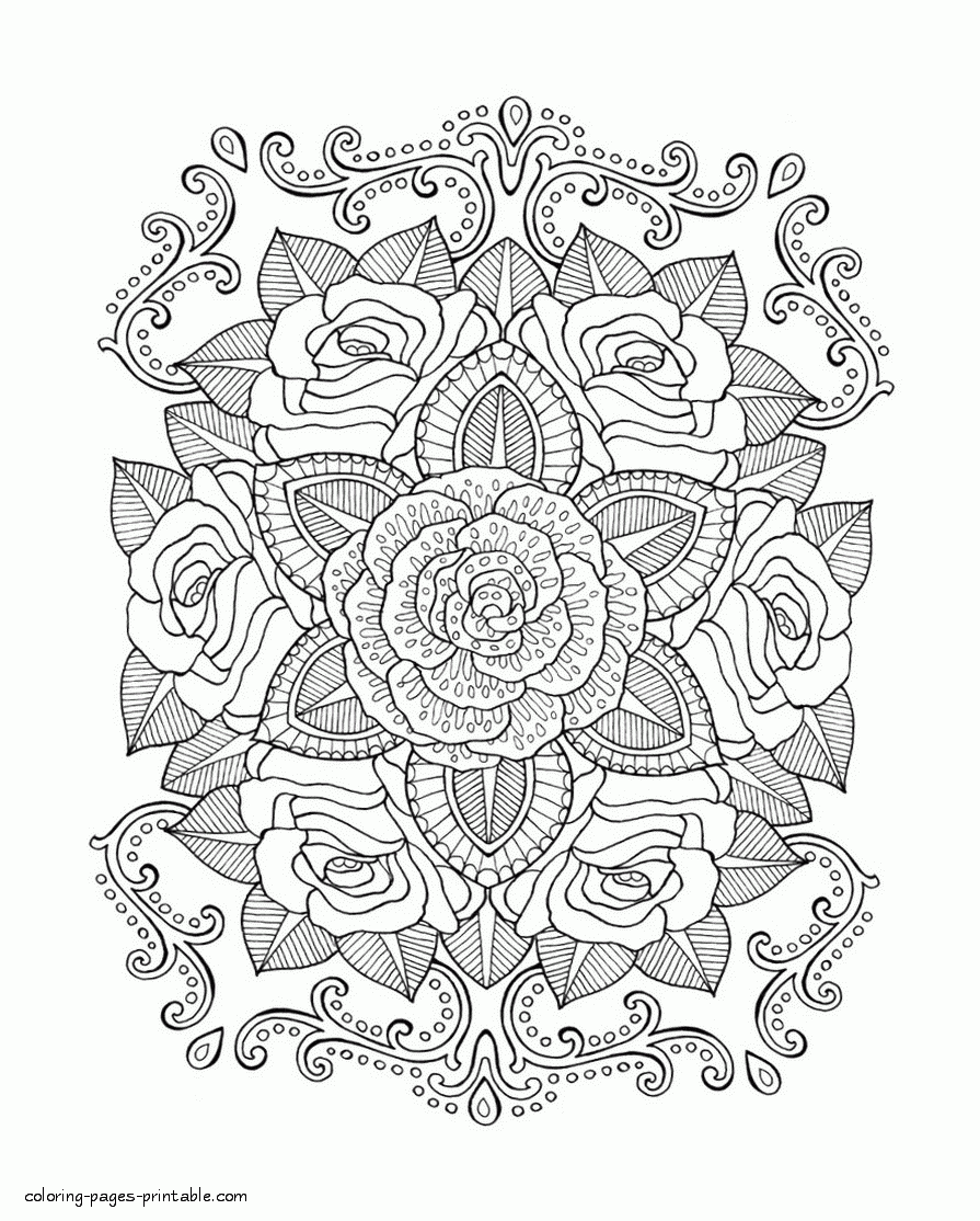 Coloring Pages For Adults Roses