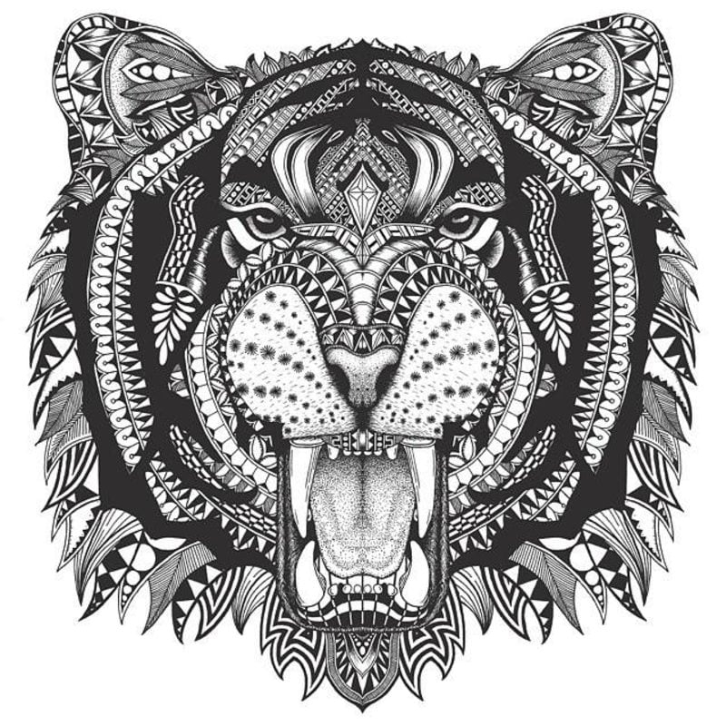 Coloring Pages For Adults Tiger Printable Free To Download JPG PDF