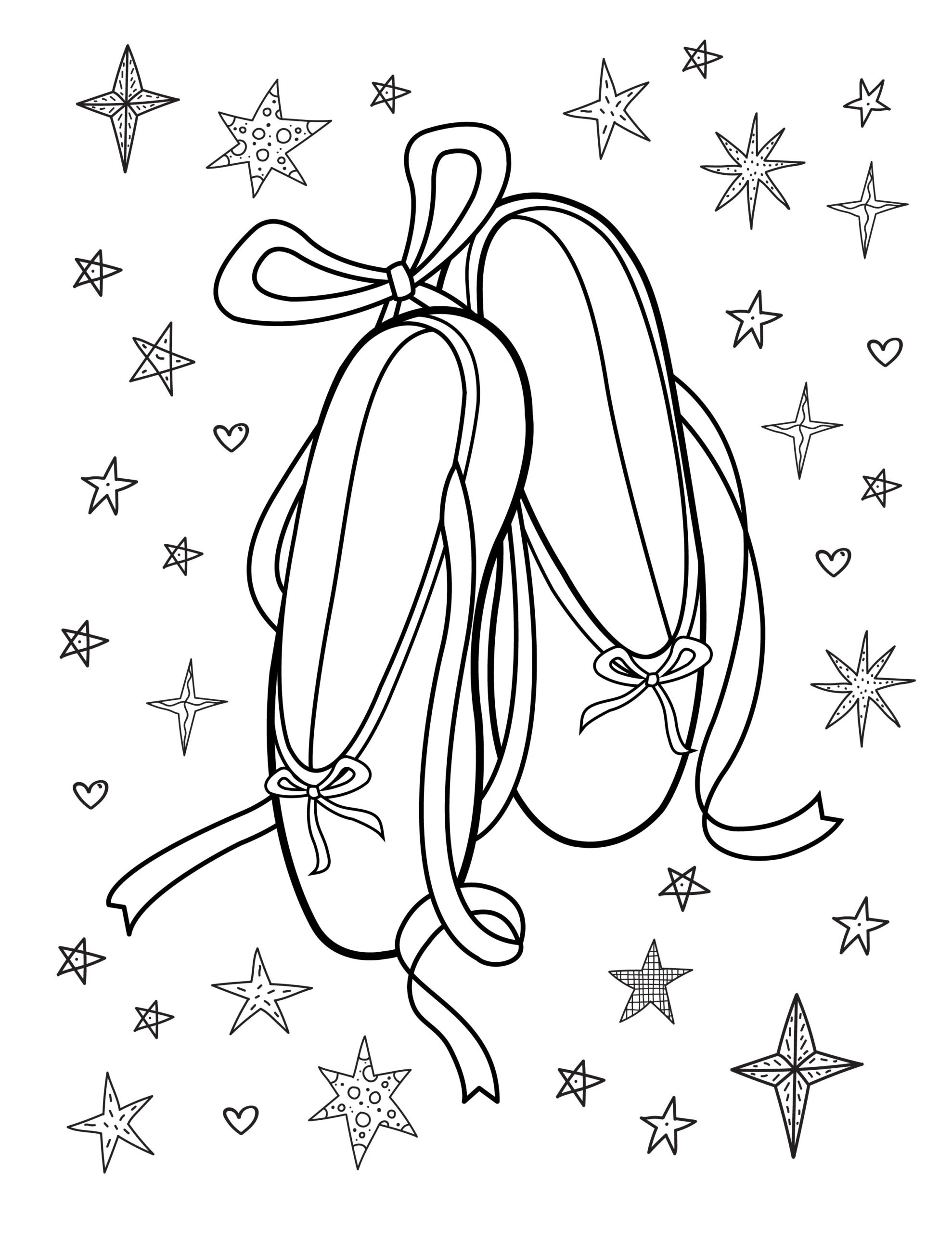 Coloring Pages For Ballet Shoes