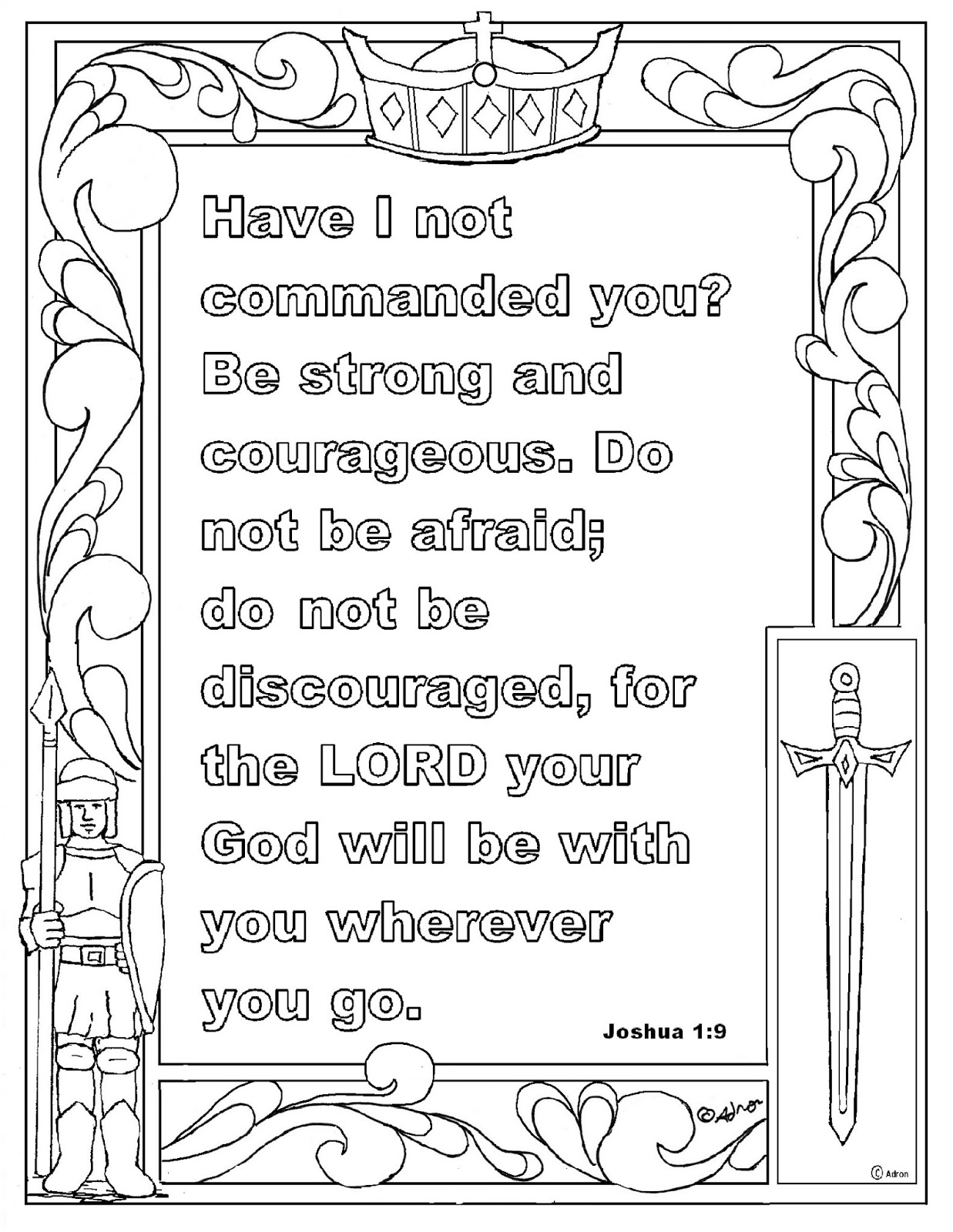 Coloring Pages For Kids By Mr Adron Free Joshua 1 9 Print And Color Page Have I Not Commanded